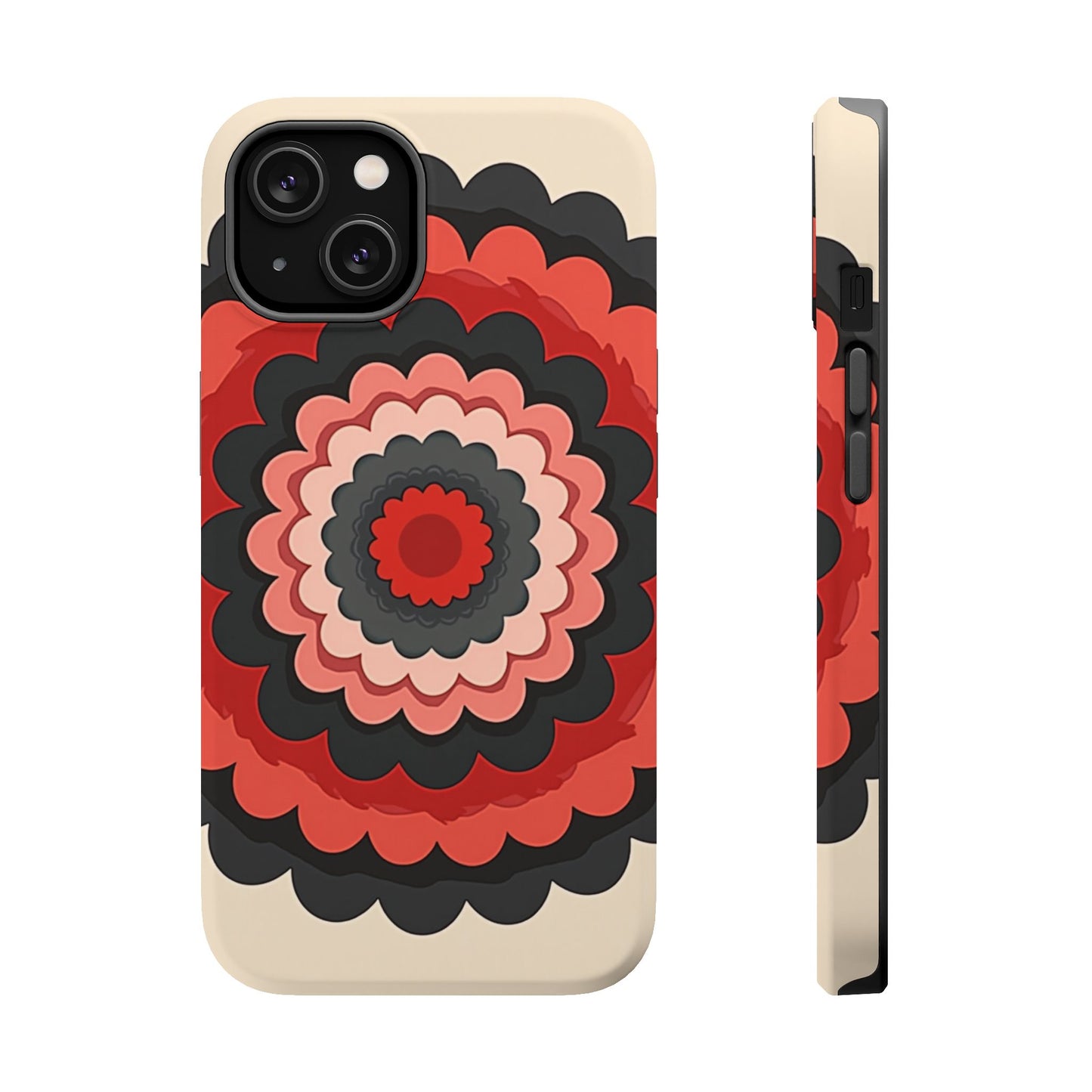 Layered Scallop Bloom iPhone Case - Retro Floral Design, Bold Aesthetic Gift Idea