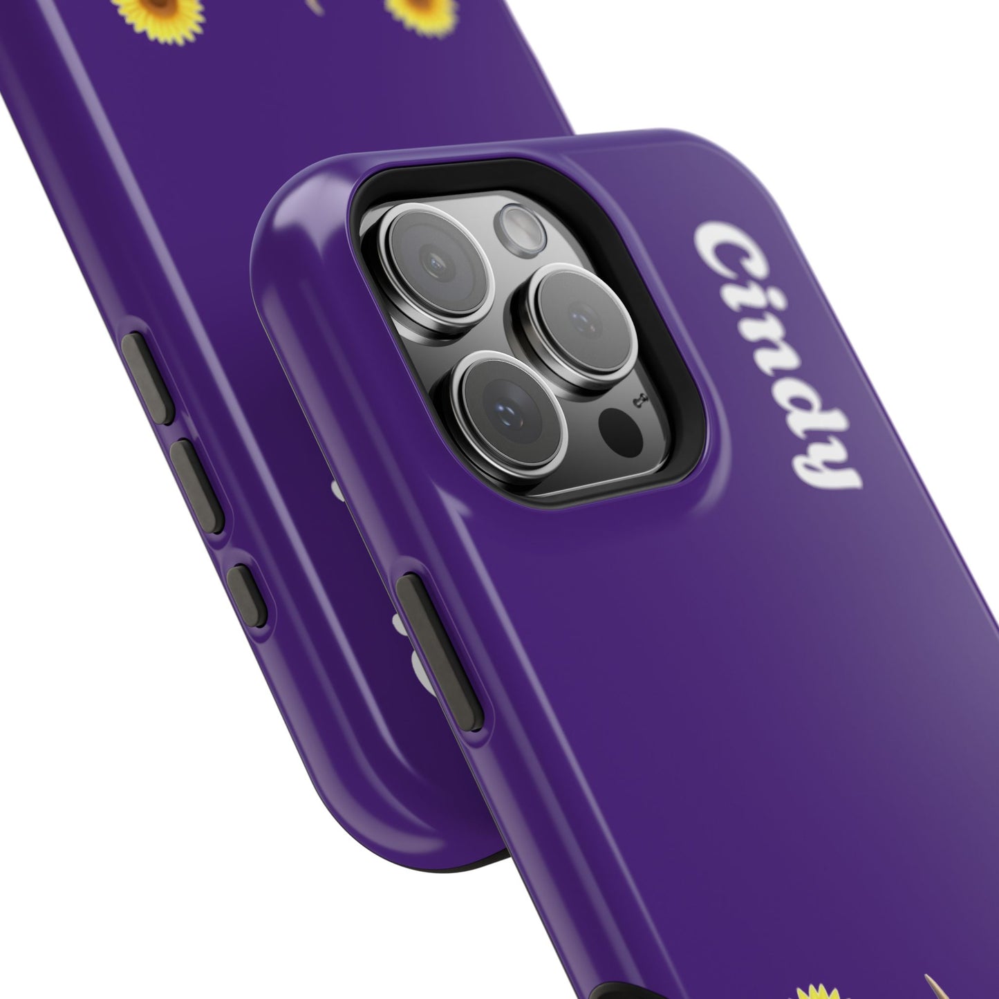 Personalized Purple Highland Cow Phone Case - Custom Name Farm Animal Gift | Cute Purple iPhone Cases for Women & Girls