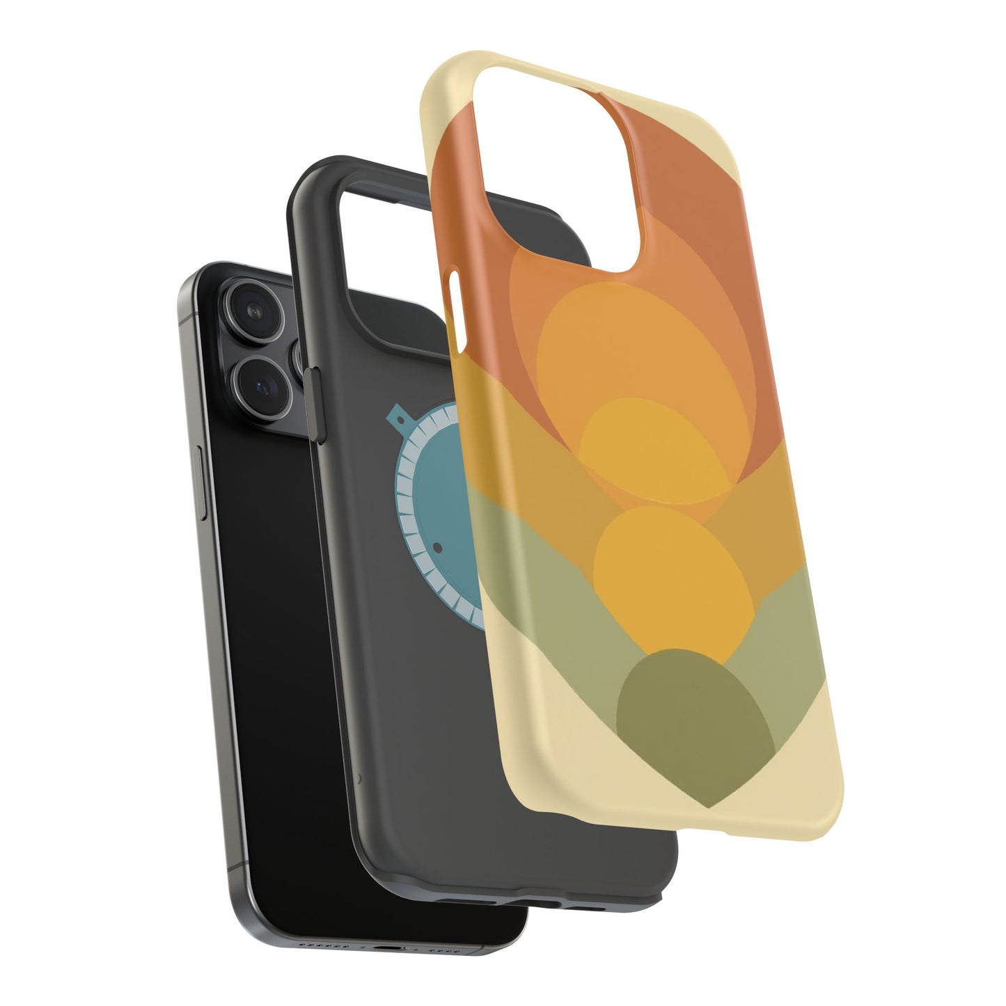 70s Sunburst Phone Case - Vintage Aesthetic iPhone Case, Retro Gift Idea, Brown Orange Design