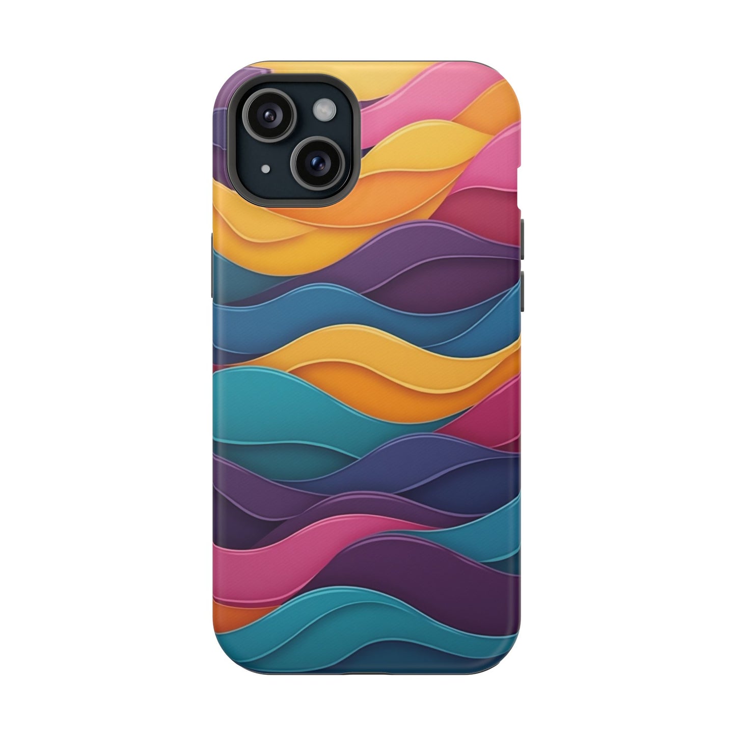 Colorful Wave Phone Case - Aesthetic iPhone Case, Bright Gift Idea, Trendy Summer Accessory