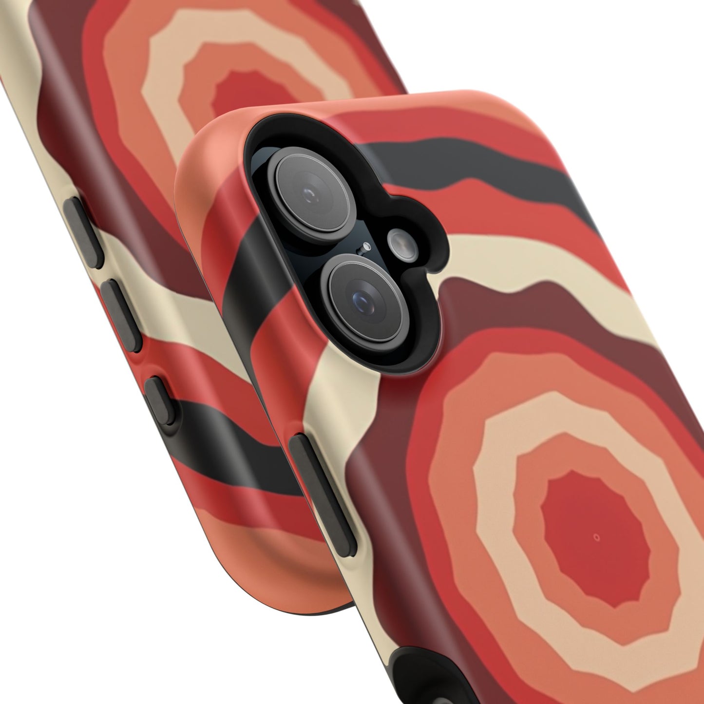 Retro Sunset iPhone Case - 70s Inspired Floral Design, Aesthetic Gift Idea