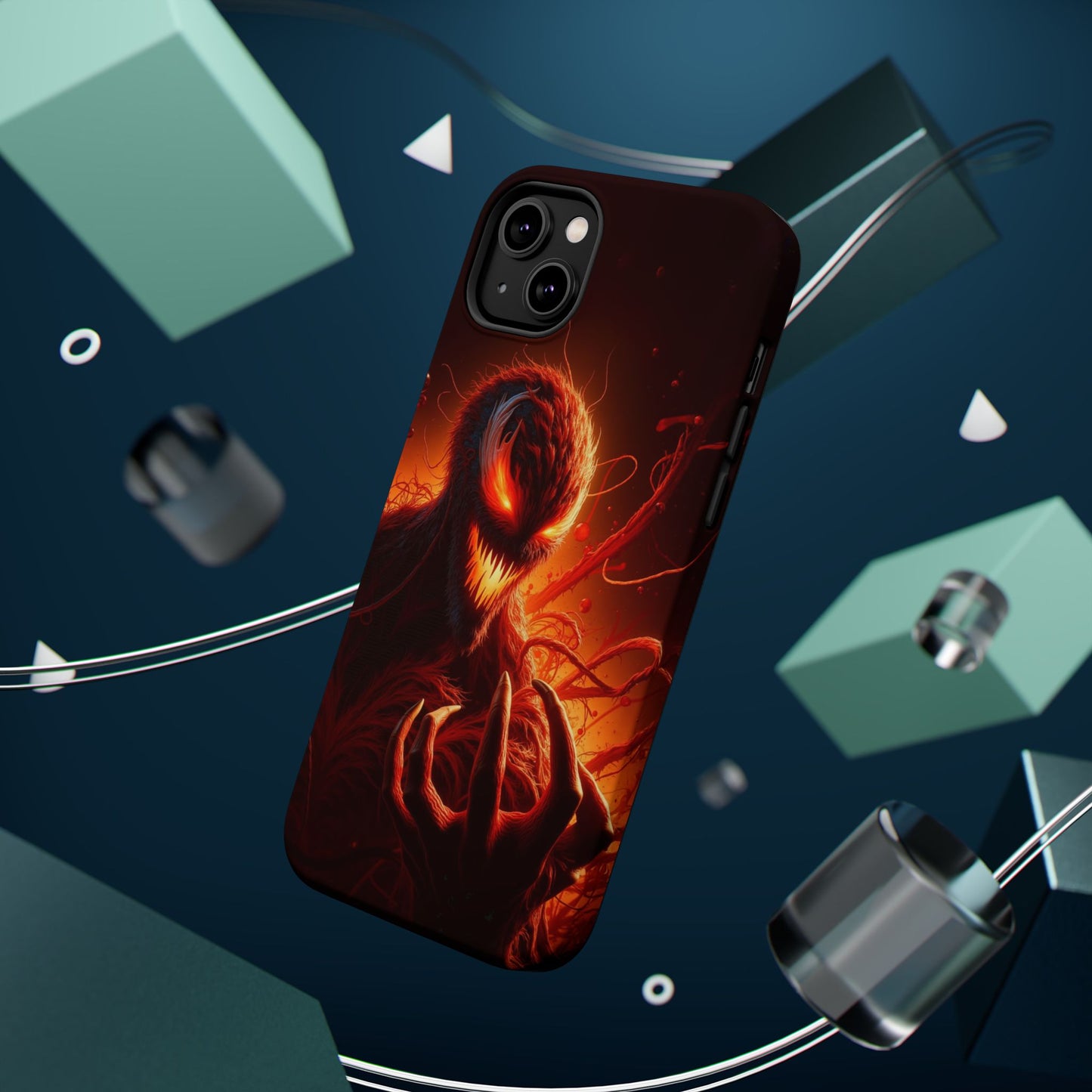 Fiery Alien Phone Case - Aesthetic iPhone Case | Sci-Fi Art Design | Gifts for Him | Unique Phone Accessories