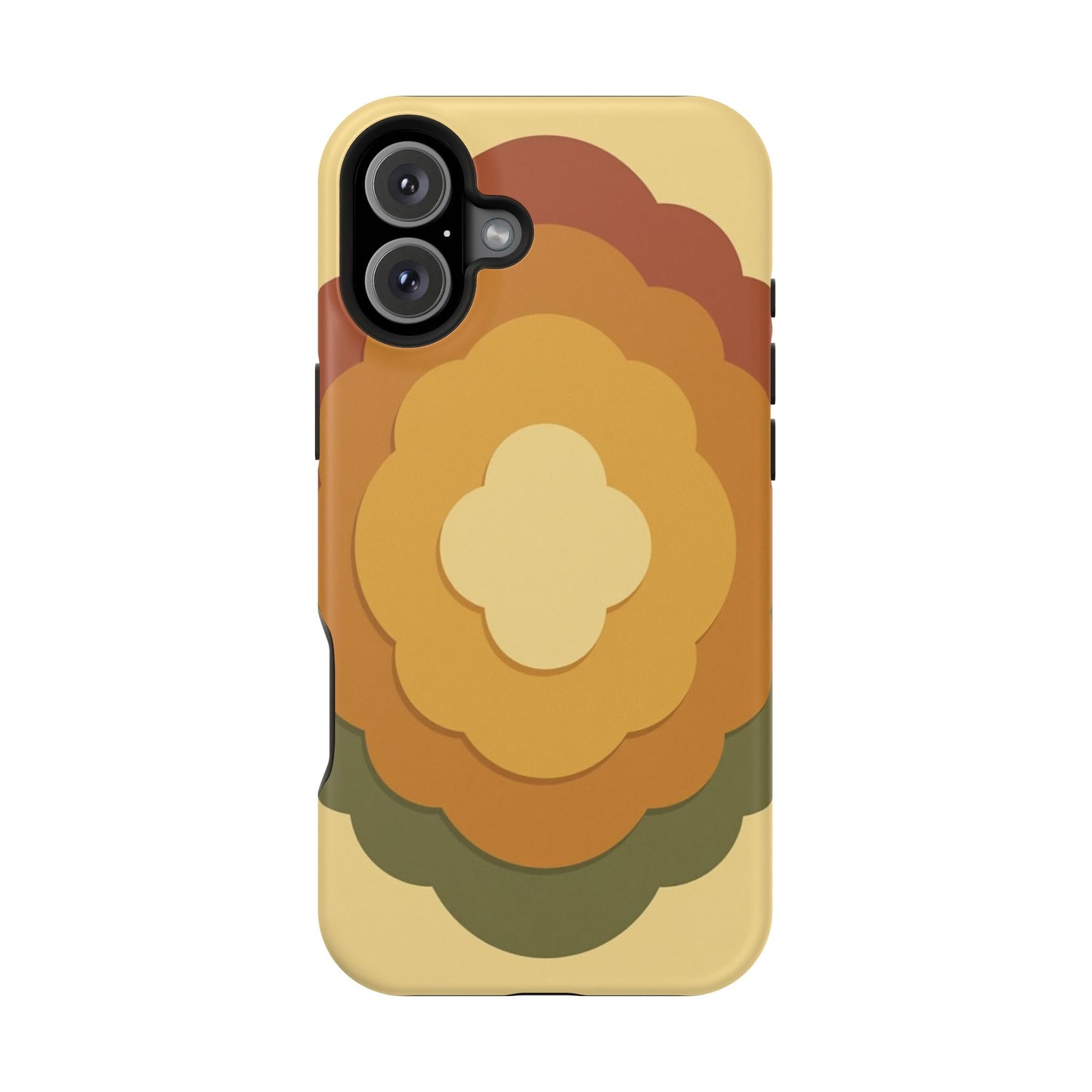 Retro Layered Bloom iPhone Case - 70s Flower Power Design, Vintage Aesthetic Gift Idea