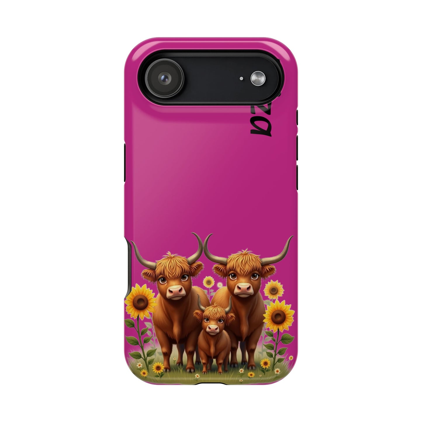 Highland Cow Phone Case - Personalized Custom Name | Cute Farm Animal Gift | iPhone Cases for Women & Girls