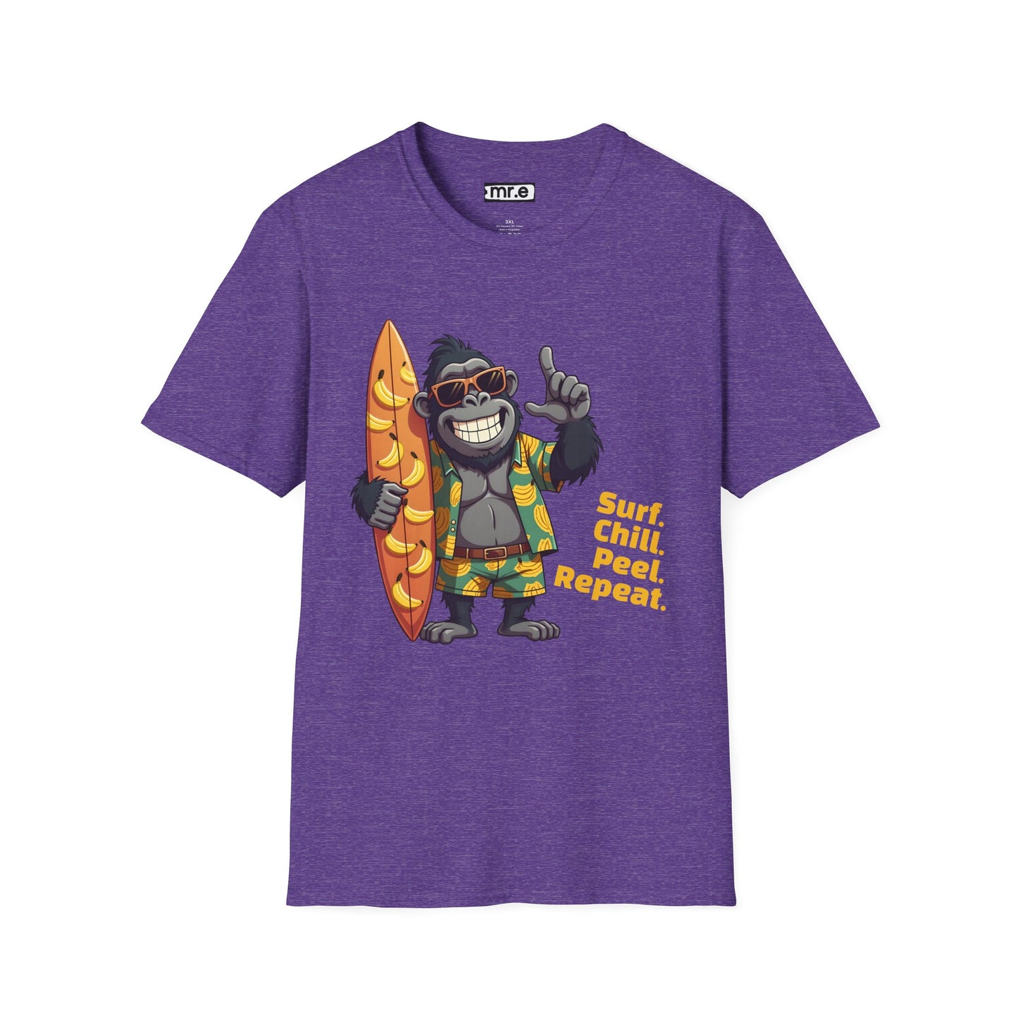 Surf. Chill. Peel. Repeat. β Funny Tropical Gorilla T-Shirt