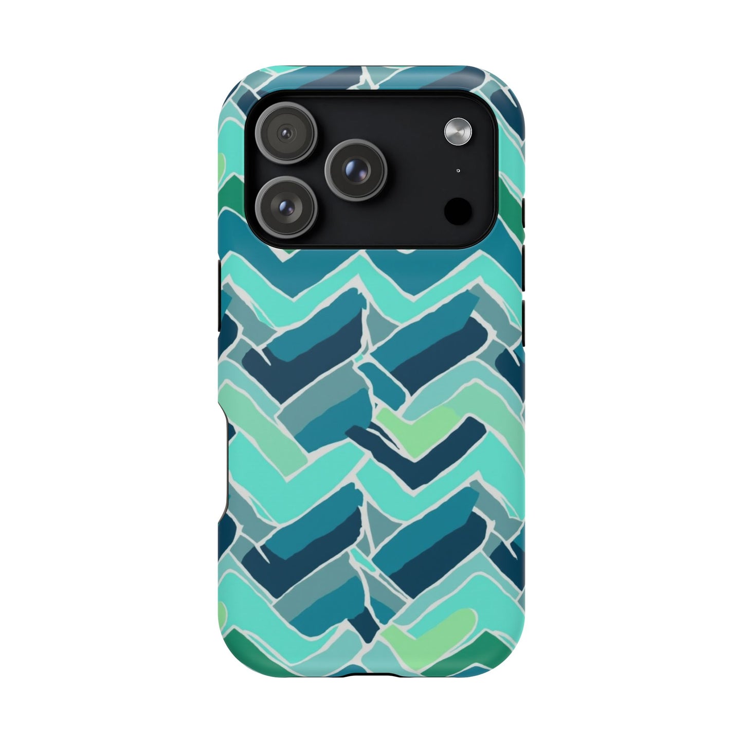 Watercolor Chevron Phone Case β Aesthetic Soft Pastel Phone Cover for iPhone | Unique Artistic Design with Floral Accents
