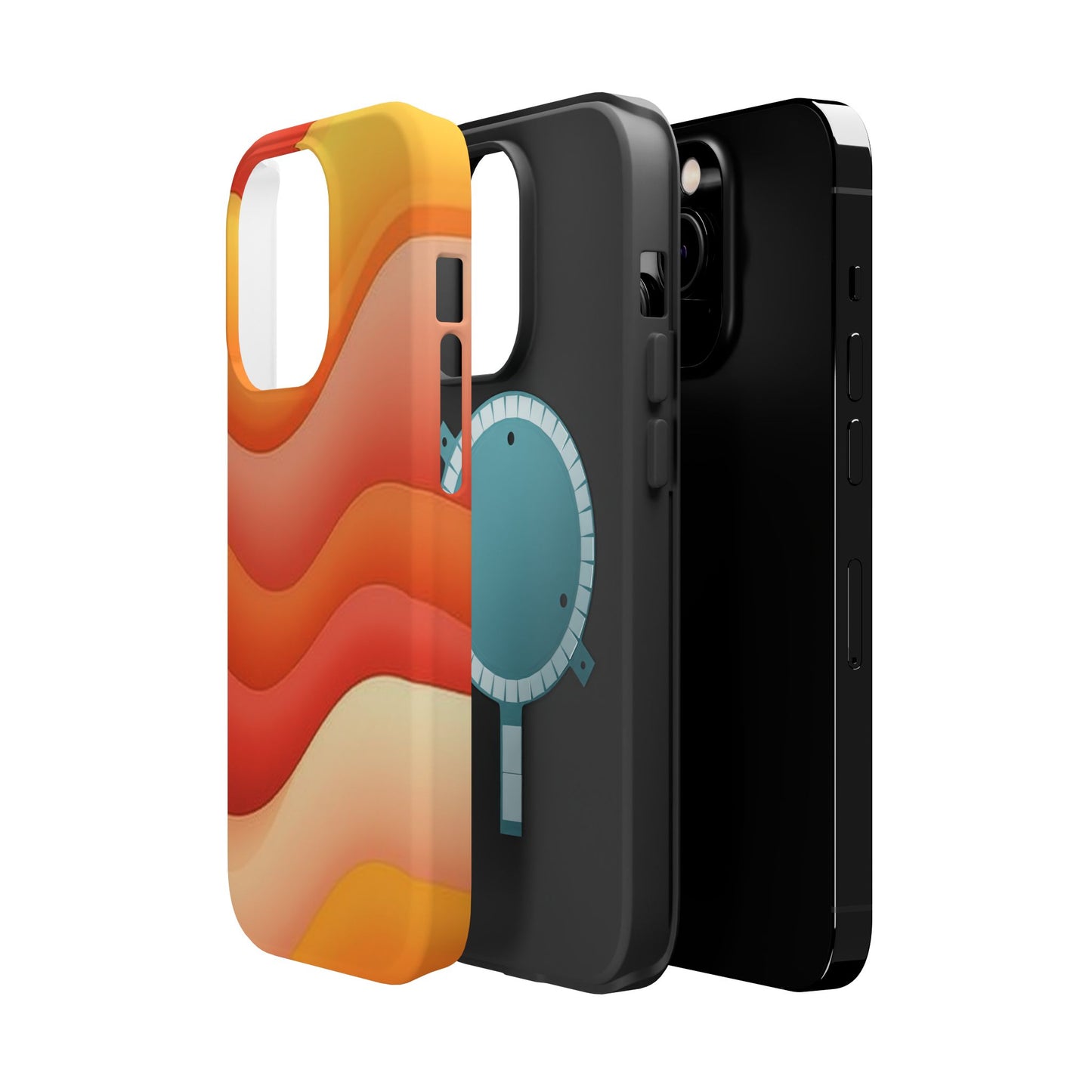 Sunset Waves Phone Case - Aesthetic Orange & Yellow Gift | Retro Summer Vibes Cases