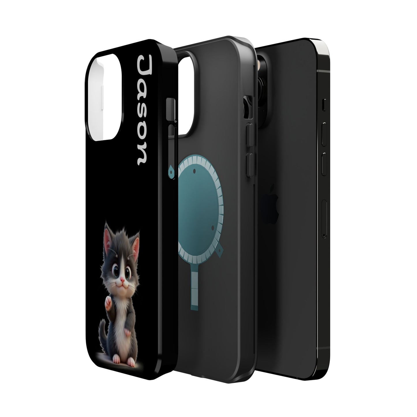 Personalized Kitten Phone Case - Custom Name Cat Lover Gift | Cute Black iPhone Cases for Women & Girls
