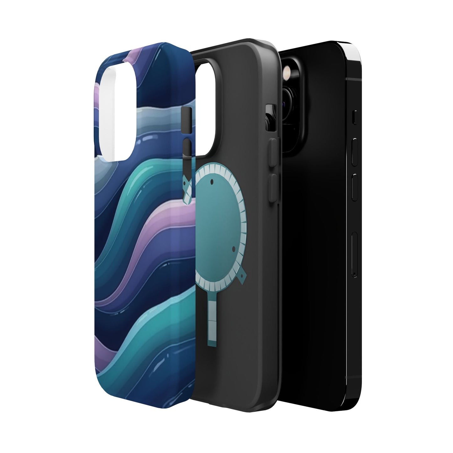 Blue Wave Phone Case - Aesthetic iPhone Case | Dark Moody Gradient Design | Gifts for Her | Unique Art Print