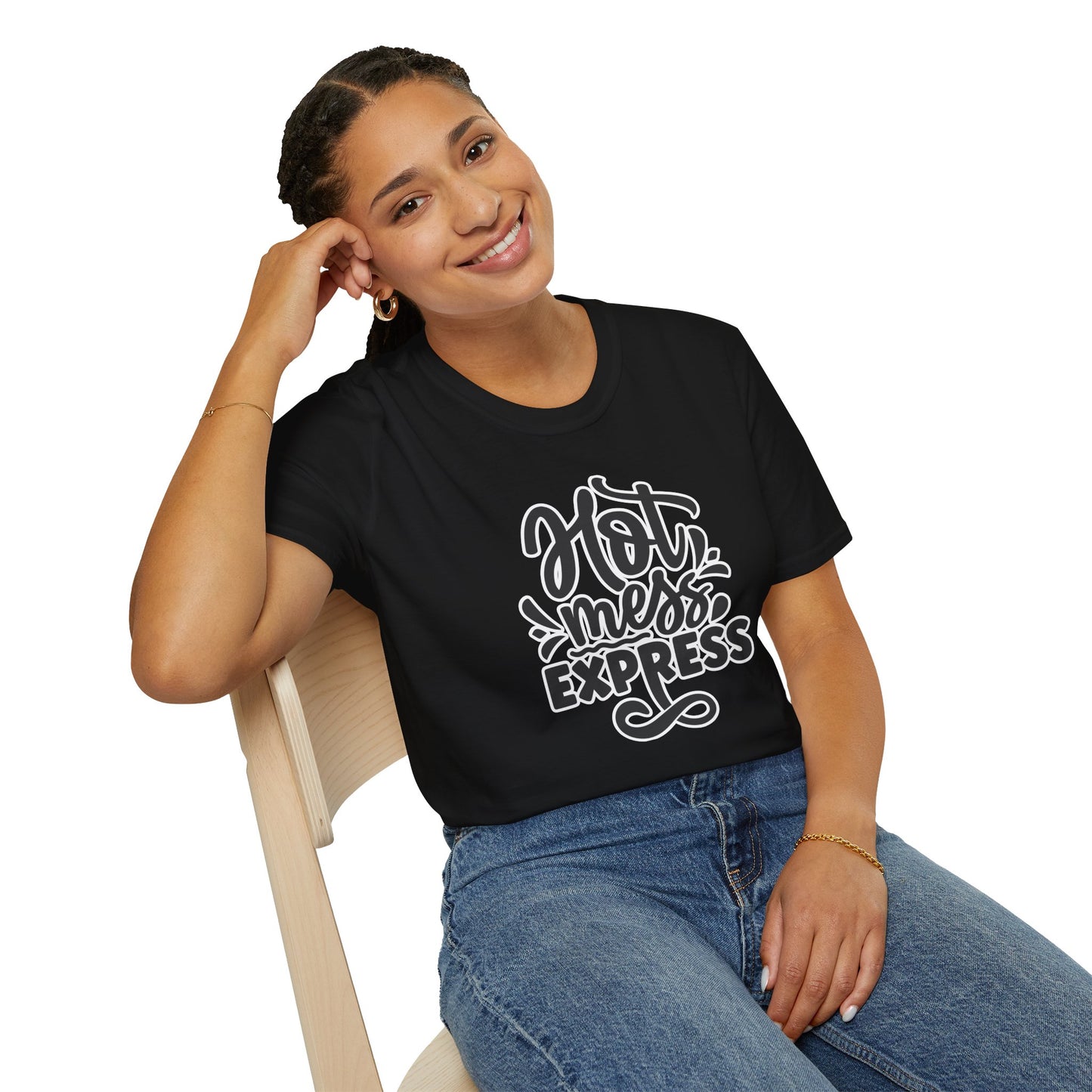 "Hot Mess Express" Funny & Bold T-Shirt β Ironic Confidence Tee for Chaotic, Cool, and Unapologetically You