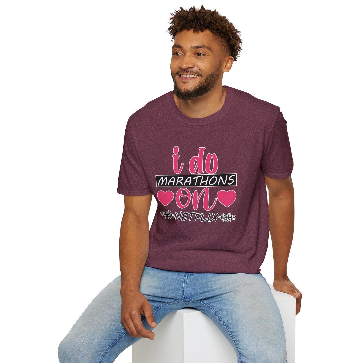I Do Marathons on Netflix - Funny Couch Potato T-shirt for Binge Watchers
