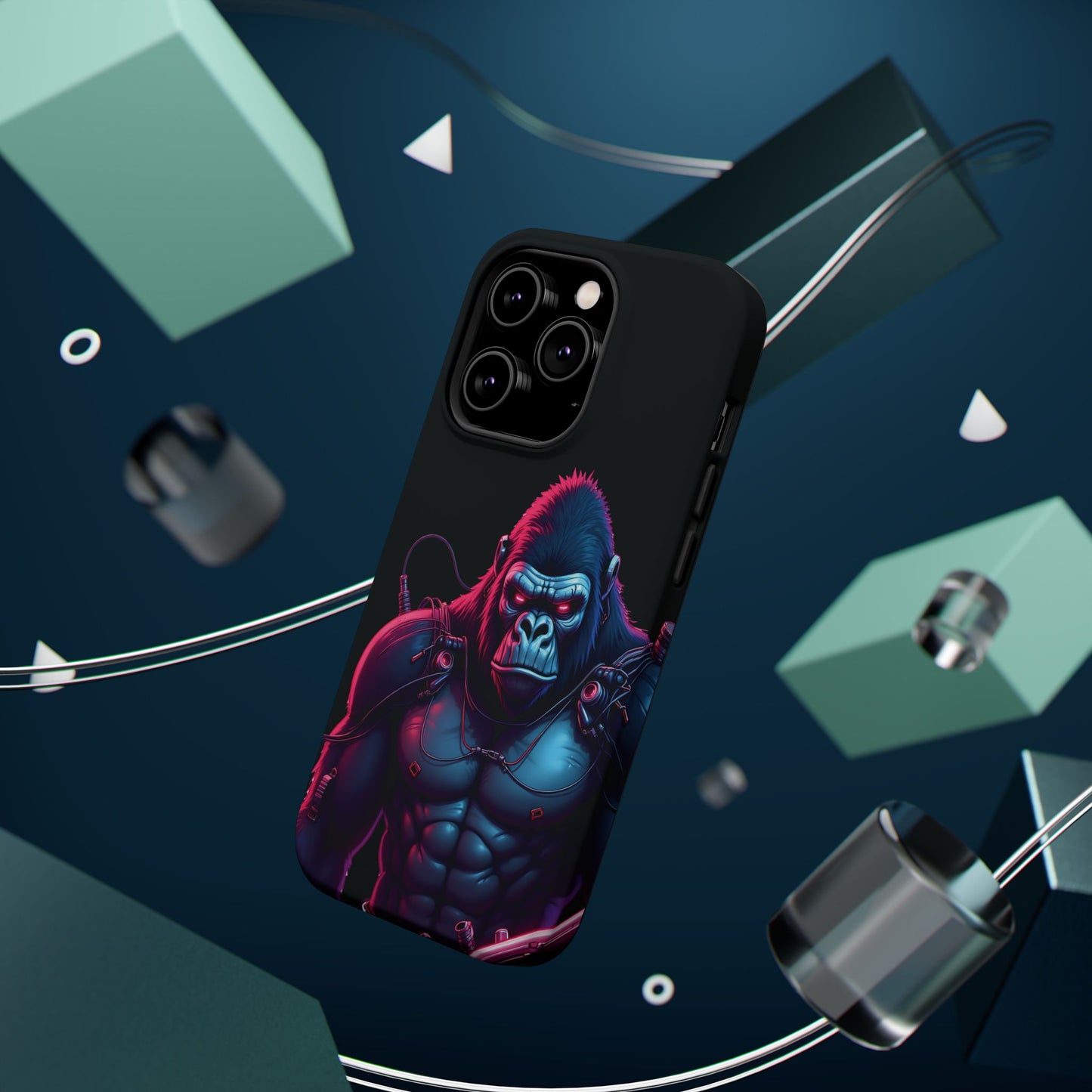 Cyber Primal Phone Case – Neon Power, Gorilla Strength