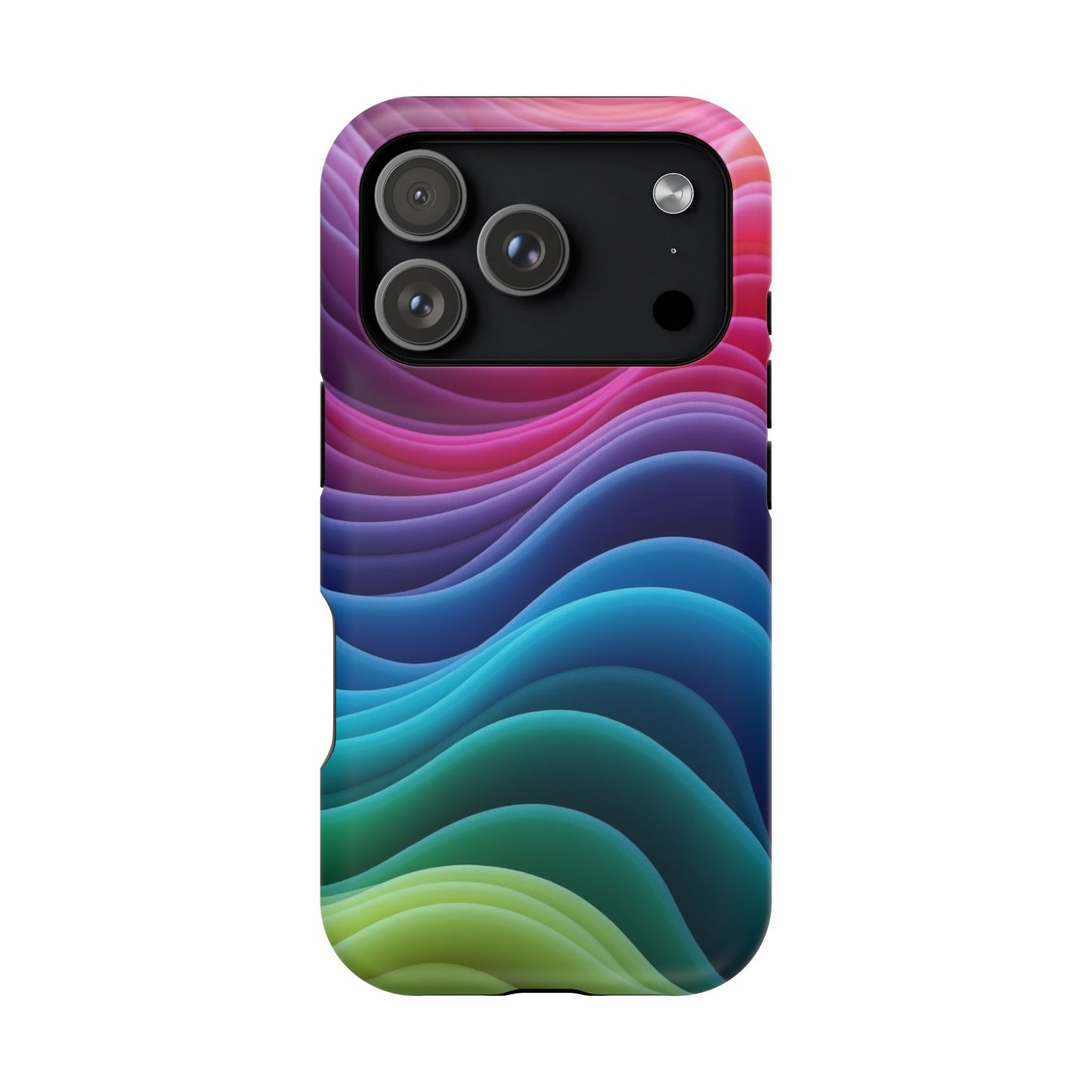 Colorful Wave Phone Case - Aesthetic iPhone Case | Rainbow Ripple Design | Trendy Gifts for Her | Unique Art Print