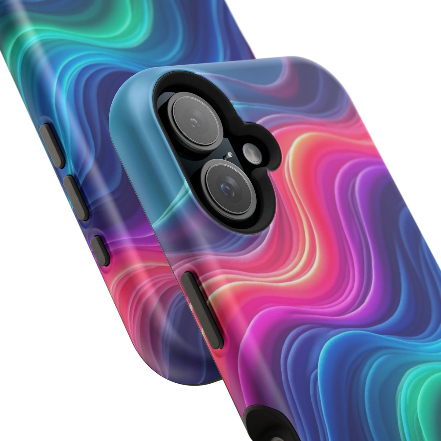 Neon Wave Phone Case - Aesthetic Glowing Design | iPhone 14-17 Cases | Trendy Gifts for Her, Rave Accessory