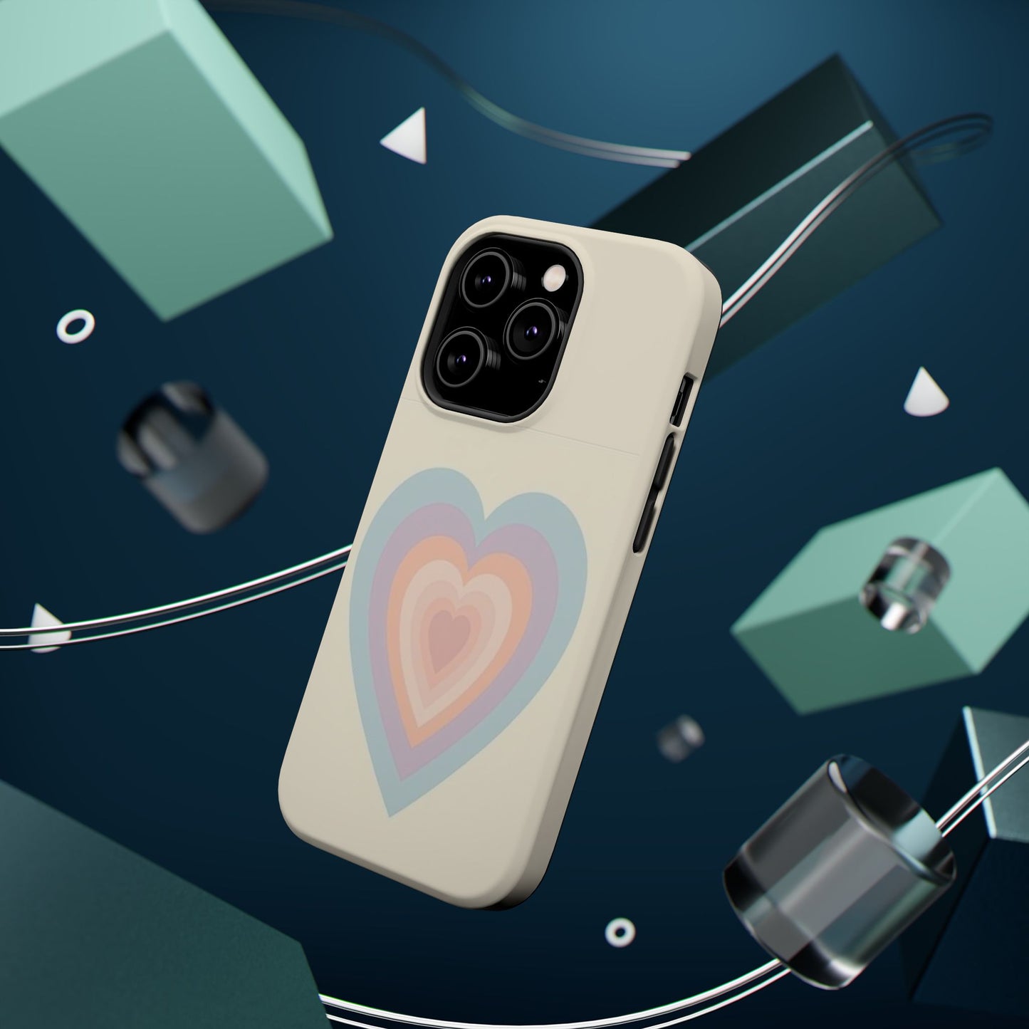 Pastel Heart iPhone Case - Retro Aesthetic Y2K Gift - Cute Phone Accessories