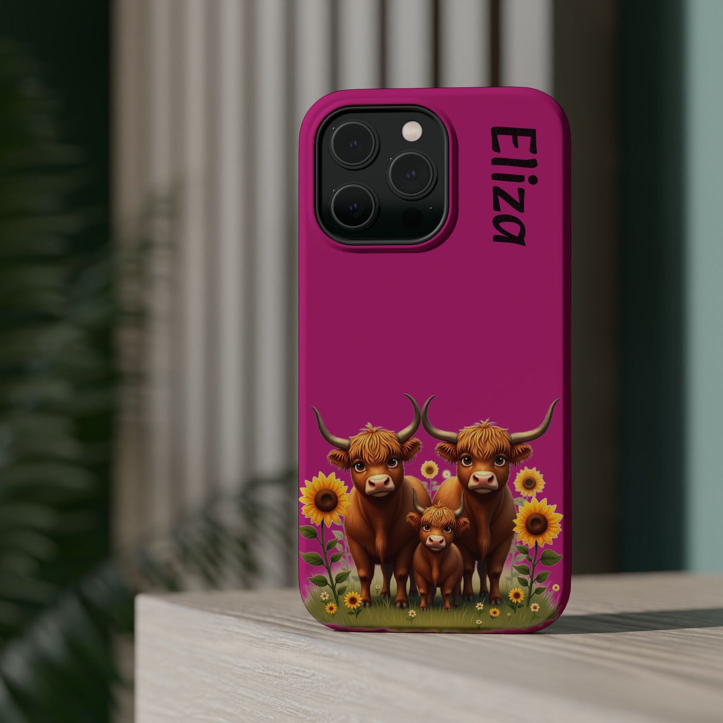 Highland Cow Phone Case - Personalized Custom Name | Cute Farm Animal Gift | iPhone Cases for Women & Girls