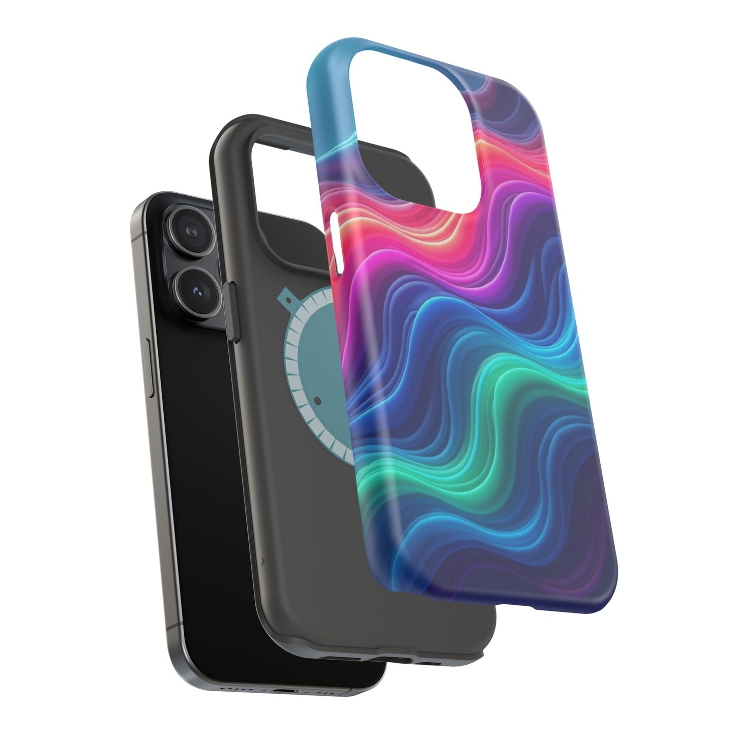 Neon Wave Phone Case - Aesthetic Glowing Design | iPhone 14-17 Cases | Trendy Gifts for Her, Rave Accessory