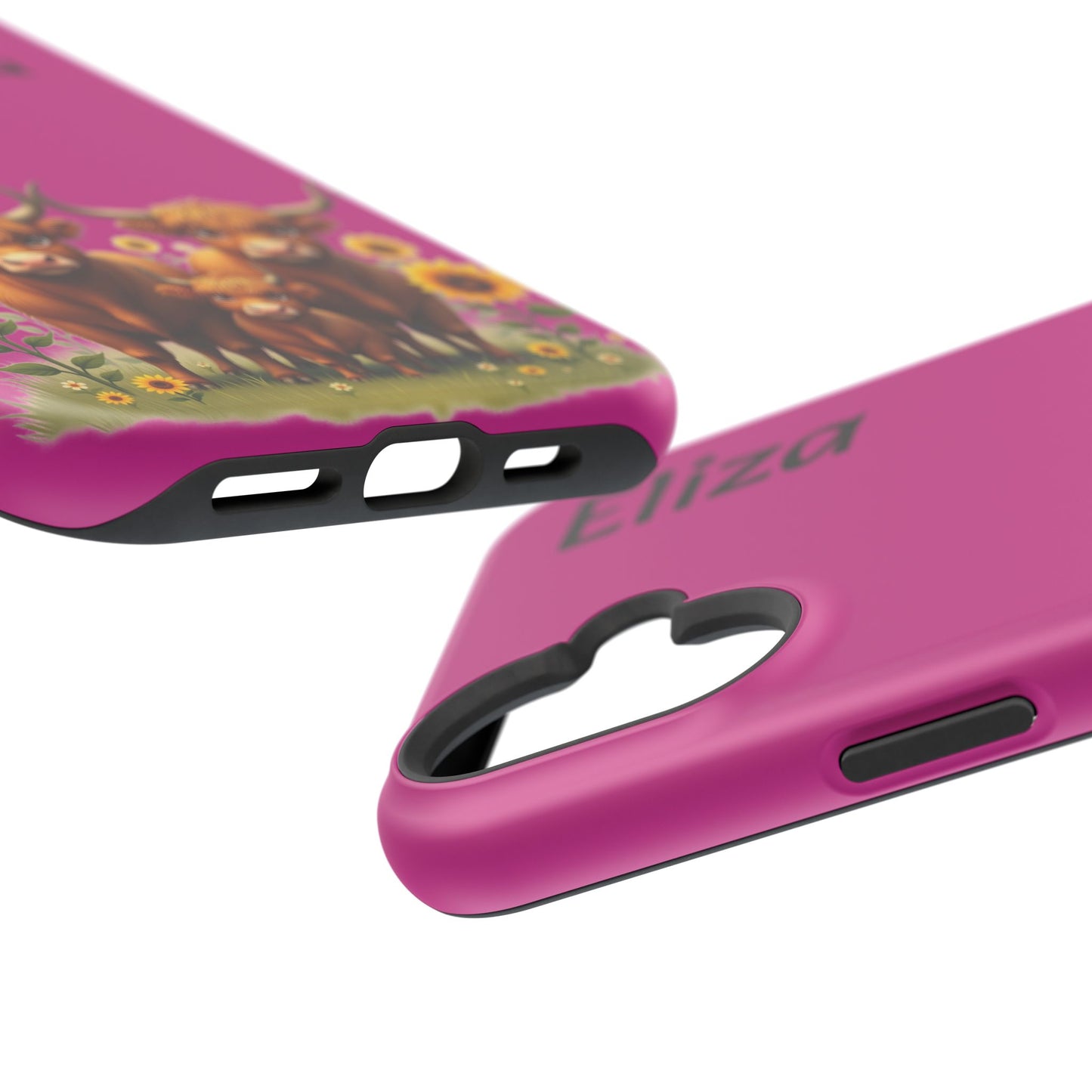 Highland Cow Phone Case - Personalized Custom Name | Cute Farm Animal Gift | iPhone Cases for Women & Girls