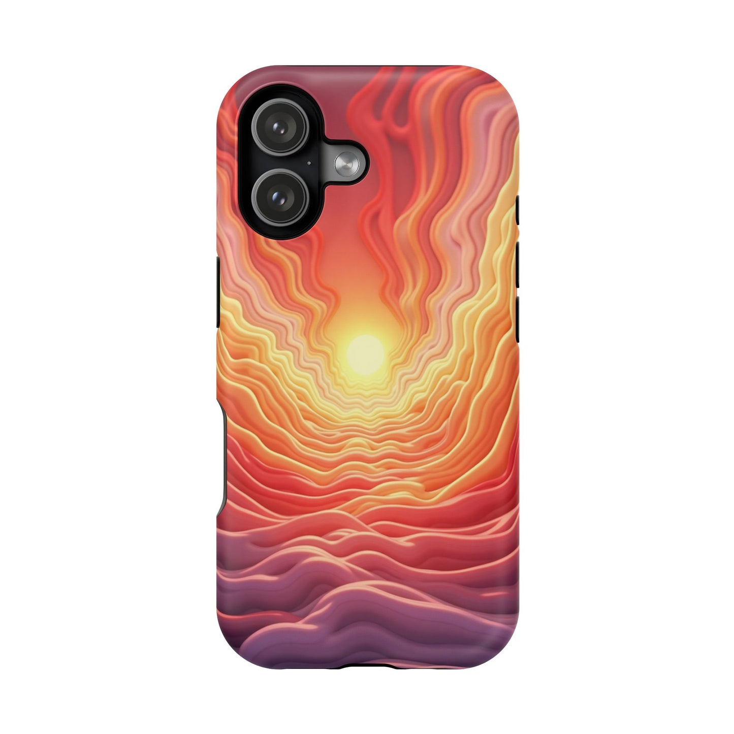 Golden Glow iPhone Case - Sunset Landscape Design, Aesthetic Gift Idea