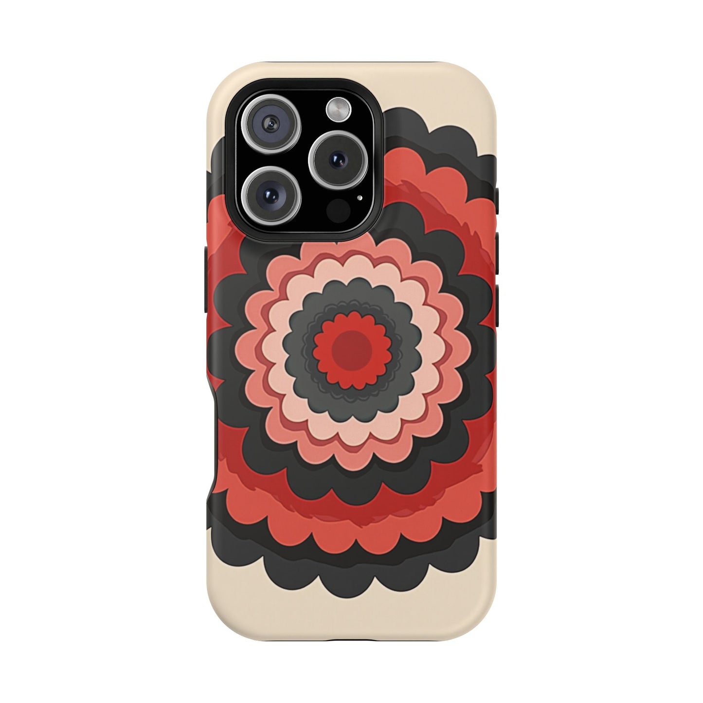 Layered Scallop Bloom iPhone Case - Retro Floral Design, Bold Aesthetic Gift Idea