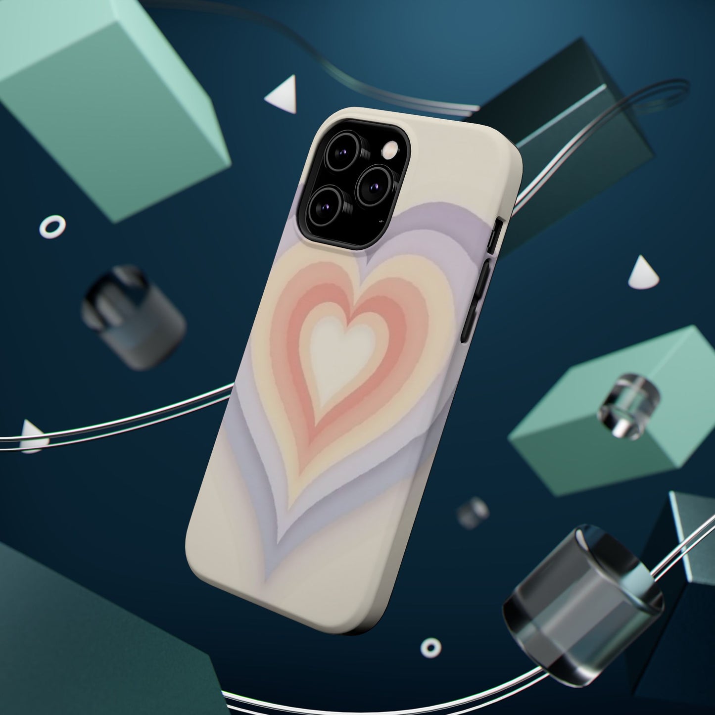 Radiant Heart iPhone Case - Pastel Layered Design - Cute Y2K Aesthetic Gift