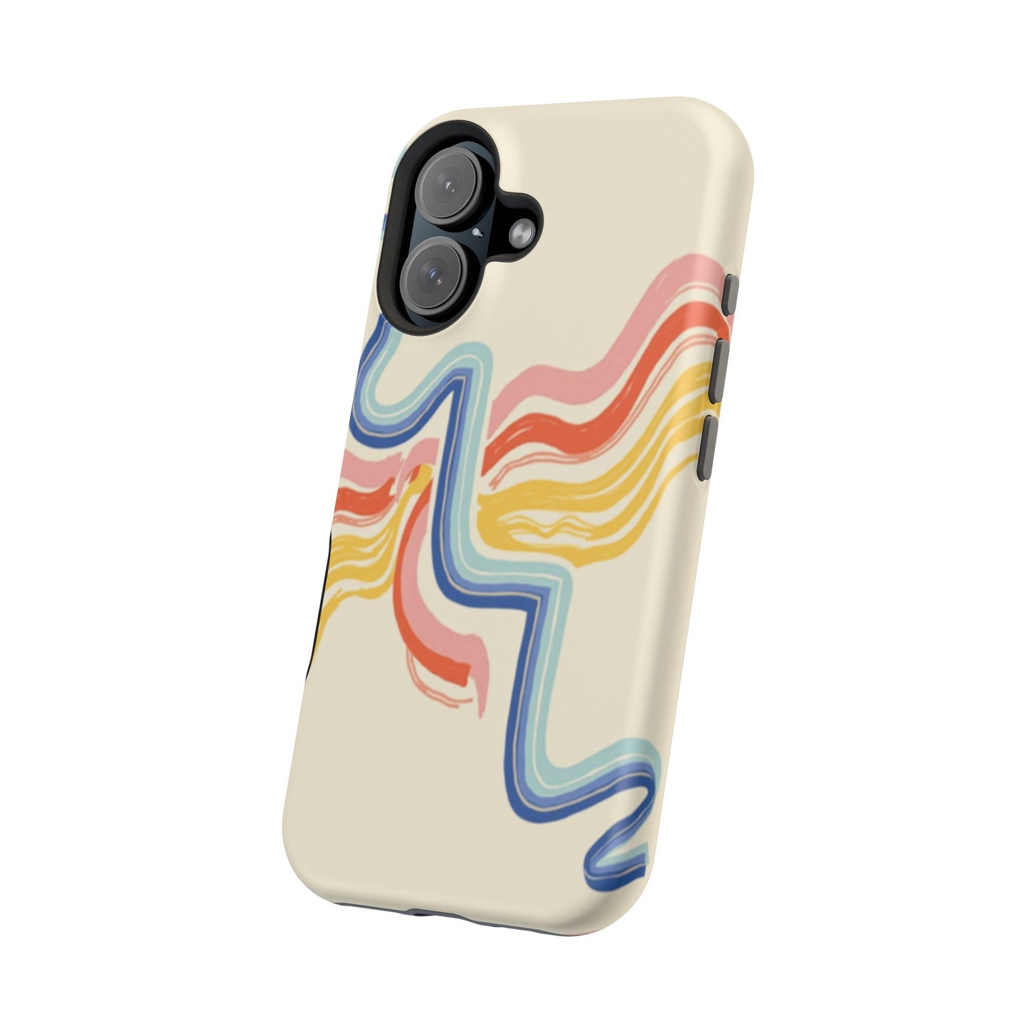 Retro Wave iPhone Case - Aesthetic Streamline Design, Trendy Gift Idea