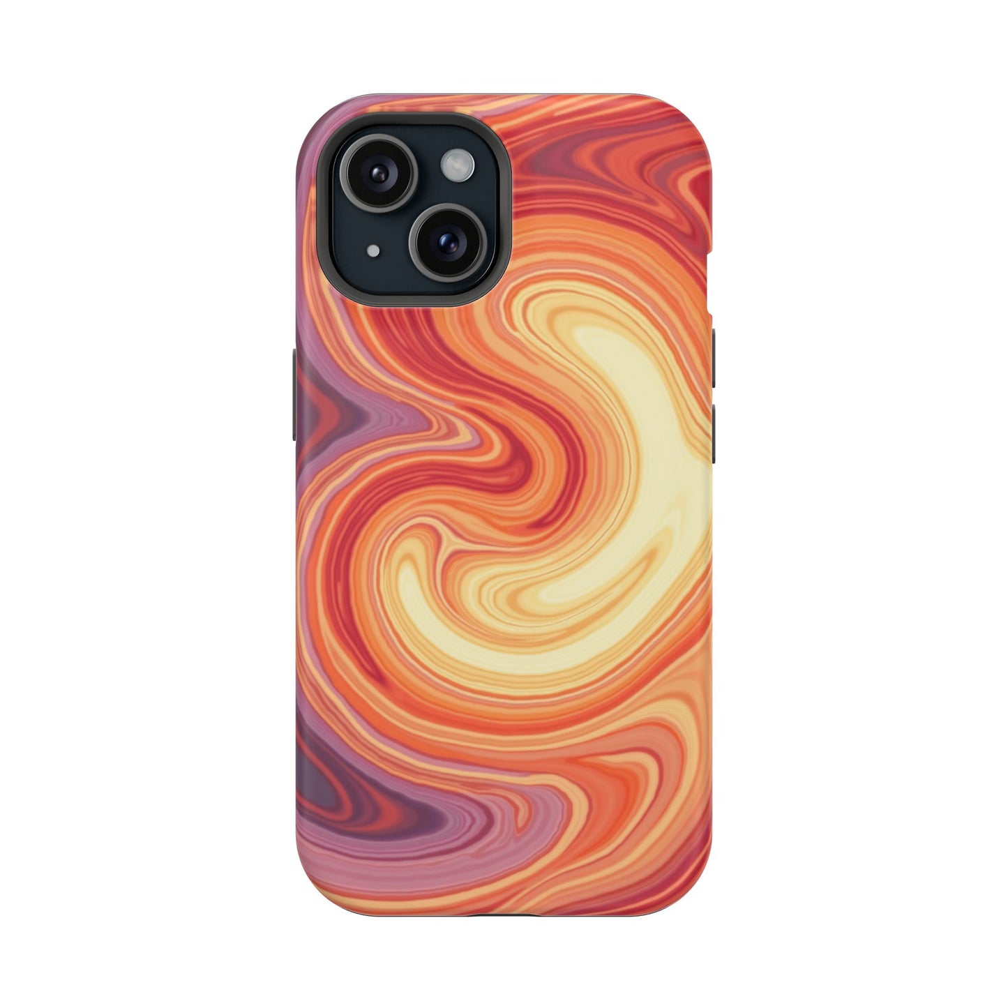Sunset Phone Case - Orange Aesthetic iPhone Case, Warm Gift Idea, Trendy Swirl Design