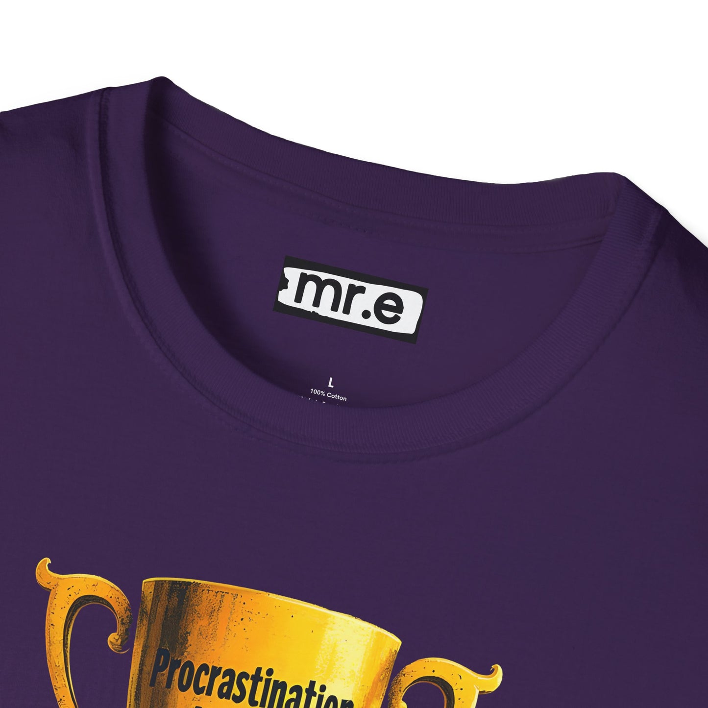 Funny Trophy T-Shirt – “Procrastination National Champion” Tee – Sarcastic Humor Gift for Lazy Legends