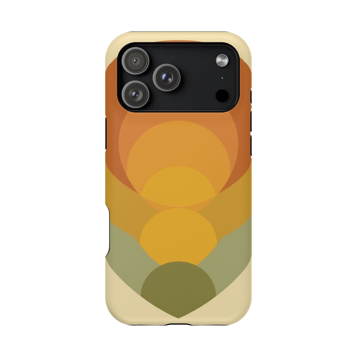 70s Sunburst Phone Case - Vintage Aesthetic iPhone Case, Retro Gift Idea, Brown Orange Design