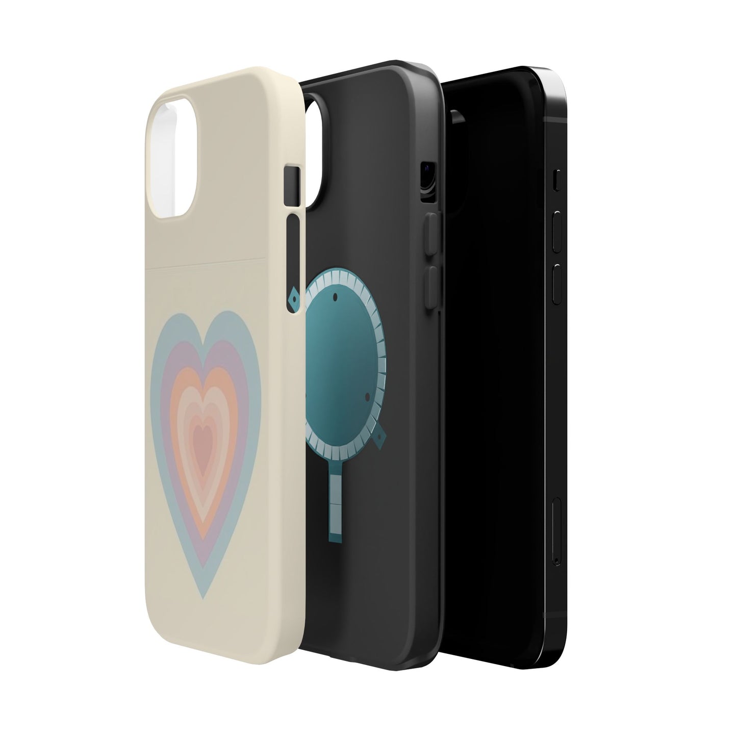 Pastel Heart iPhone Case - Retro Aesthetic Y2K Gift - Cute Phone Accessories