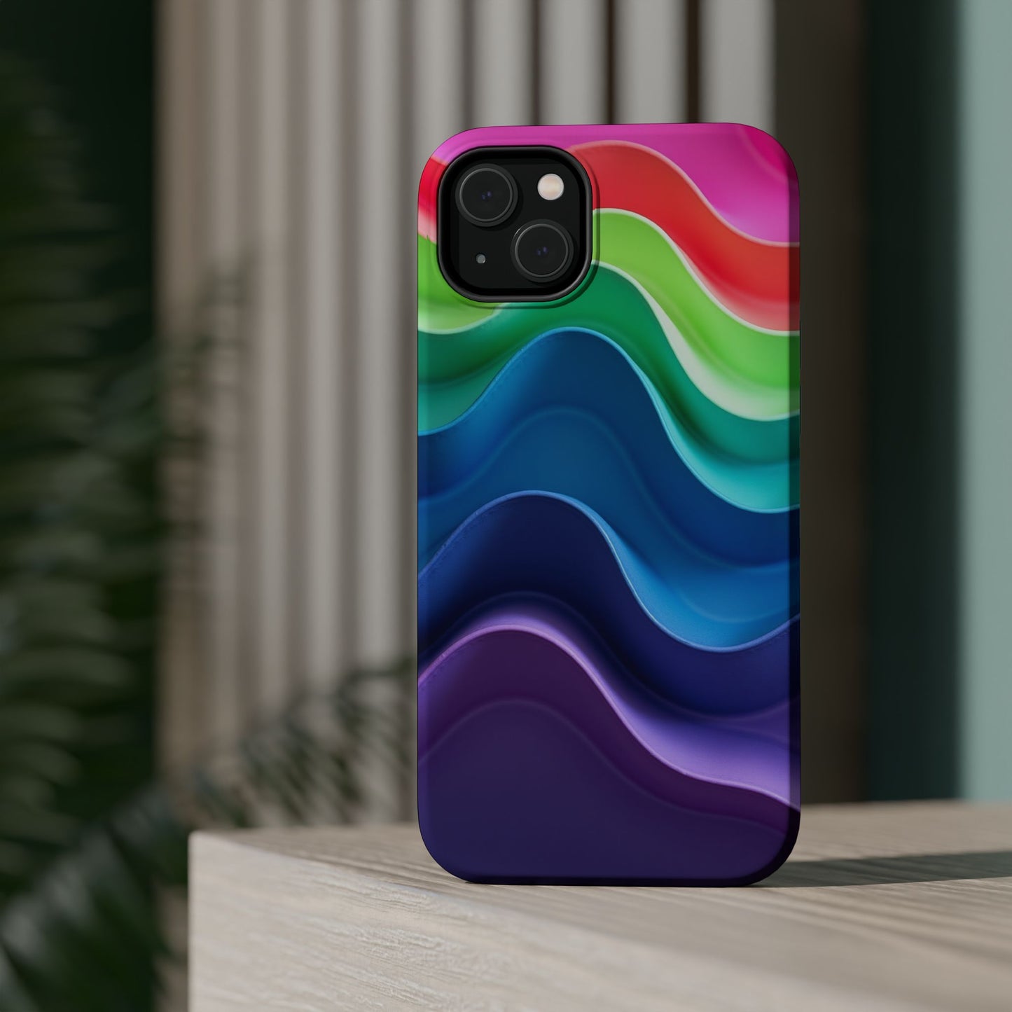 Rainbow Wave Phone Case - Aesthetic Ocean Design | iPhone 14-17 Cases | Nature Gifts for Her, Colorful Trendy Accessory