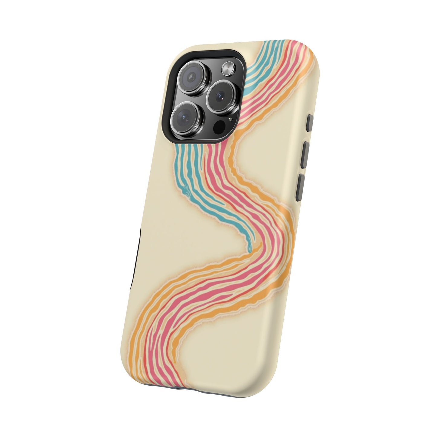 Abstract Flow Phone Case - Pastel Streamline Design