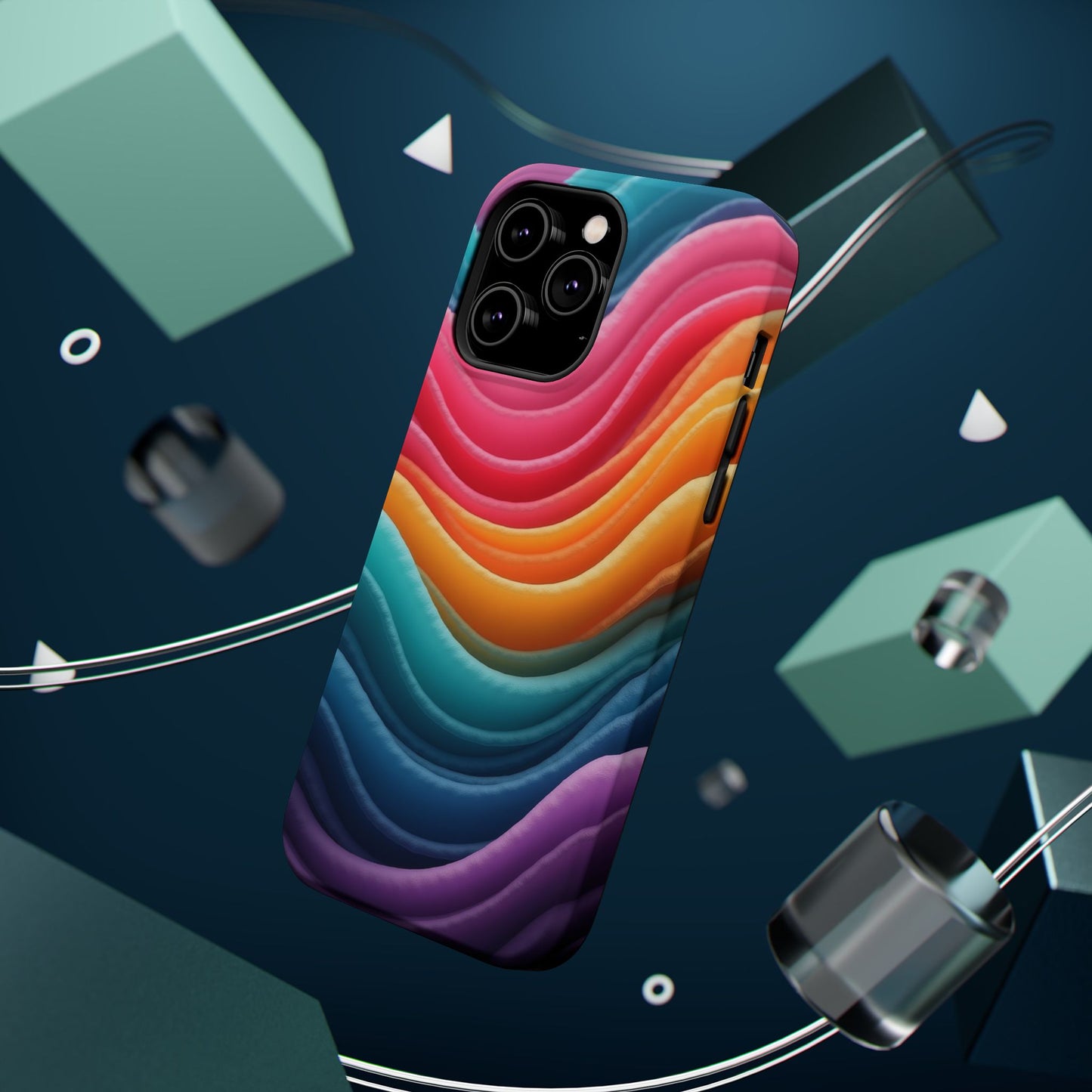 Colorful Wave Phone Case - Aesthetic iPhone Case, Pride Gift Idea, Trendy Summer Accessory