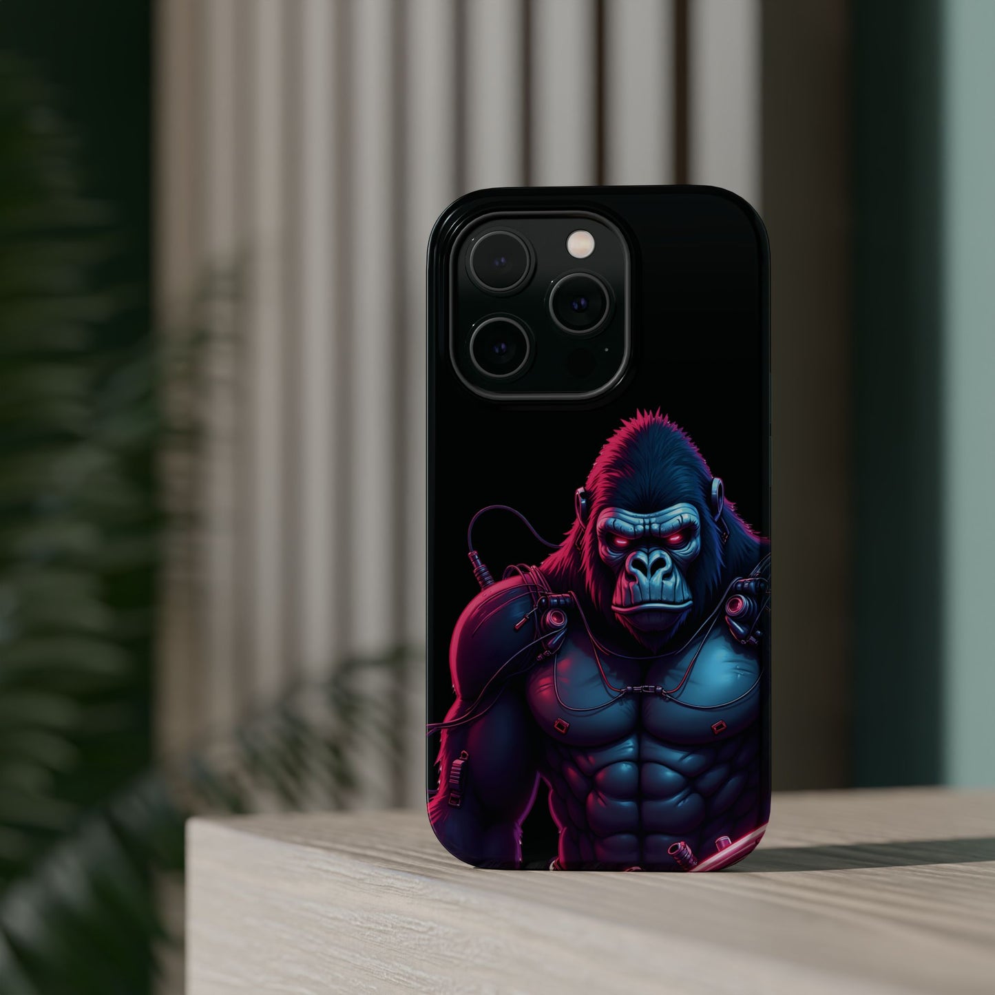 Cyber Primal Phone Case – Neon Power, Gorilla Strength