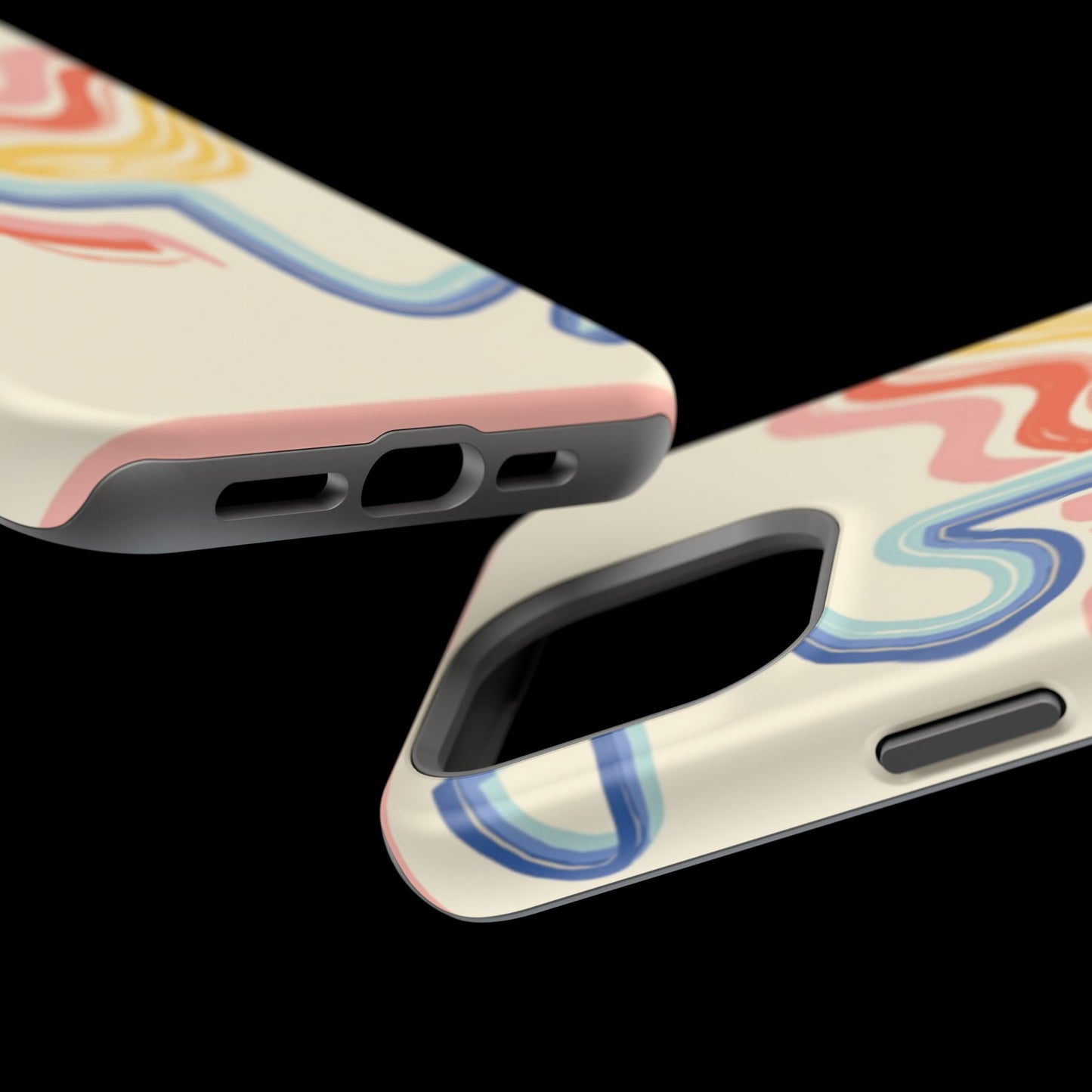 Retro Wave iPhone Case - Aesthetic Streamline Design, Trendy Gift Idea