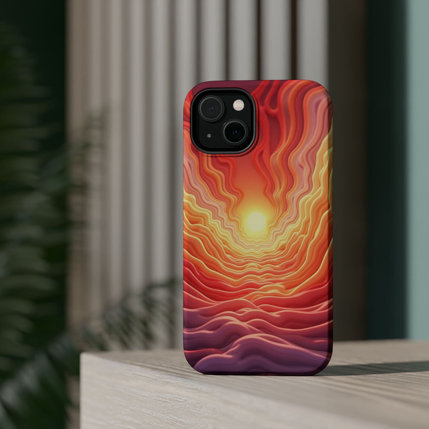 Golden Glow iPhone Case - Sunset Landscape Design, Aesthetic Gift Idea