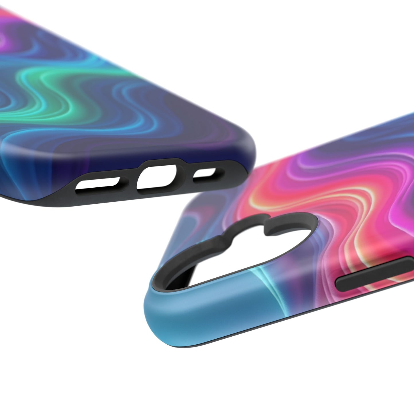 Neon Wave Phone Case - Aesthetic Glowing Design | iPhone 14-17 Cases | Trendy Gifts for Her, Rave Accessory