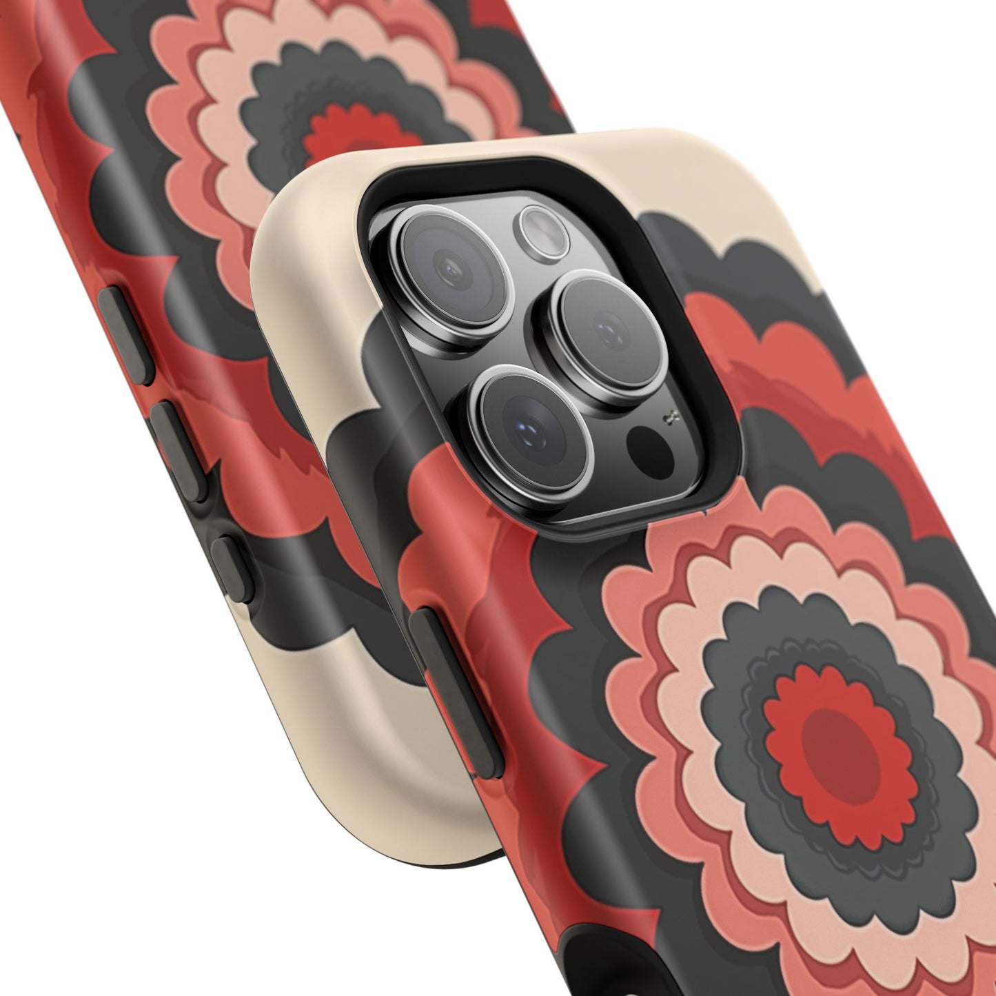 Layered Scallop Bloom iPhone Case - Retro Floral Design, Bold Aesthetic Gift Idea