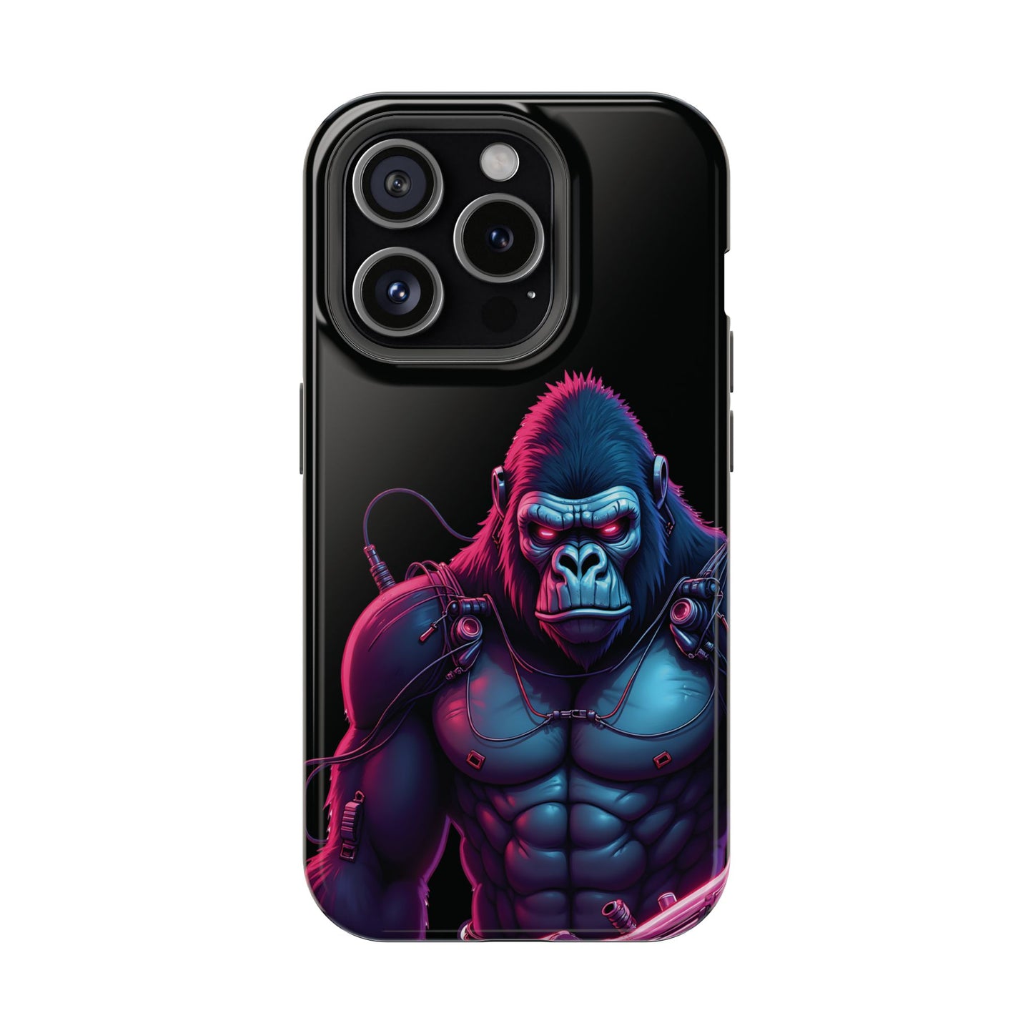 Cyber Primal Phone Case – Neon Power, Gorilla Strength