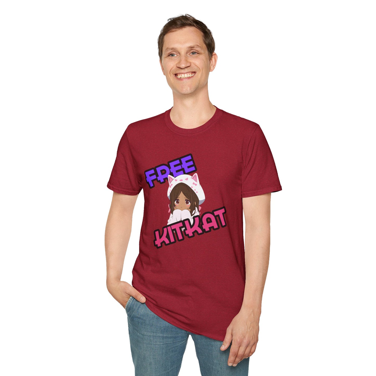 "Free KitKat" Anime Girl T-Shirt β Cute Kawaii Cat Hoodie Design