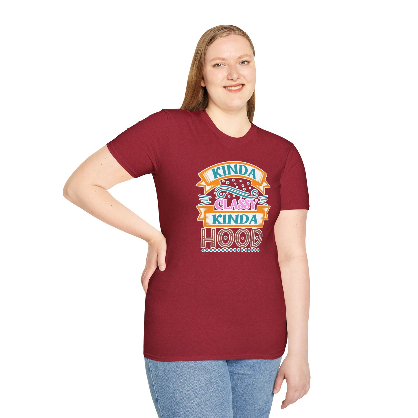 "Kinda Classy, Kinda Hood" Funny Dual-Vibe T-Shirt – Effortlessly Cool Graphic Tee for the Ironic Minimalist & Streetwise Sassy Soul