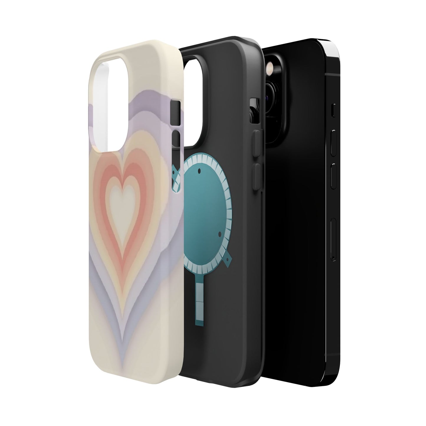 Radiant Heart iPhone Case - Pastel Layered Design - Cute Y2K Aesthetic Gift
