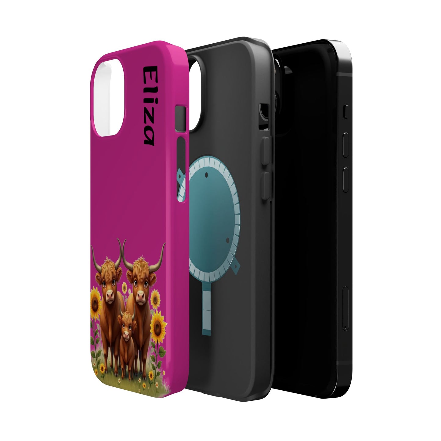 Highland Cow Phone Case - Personalized Custom Name | Cute Farm Animal Gift | iPhone Cases for Women & Girls