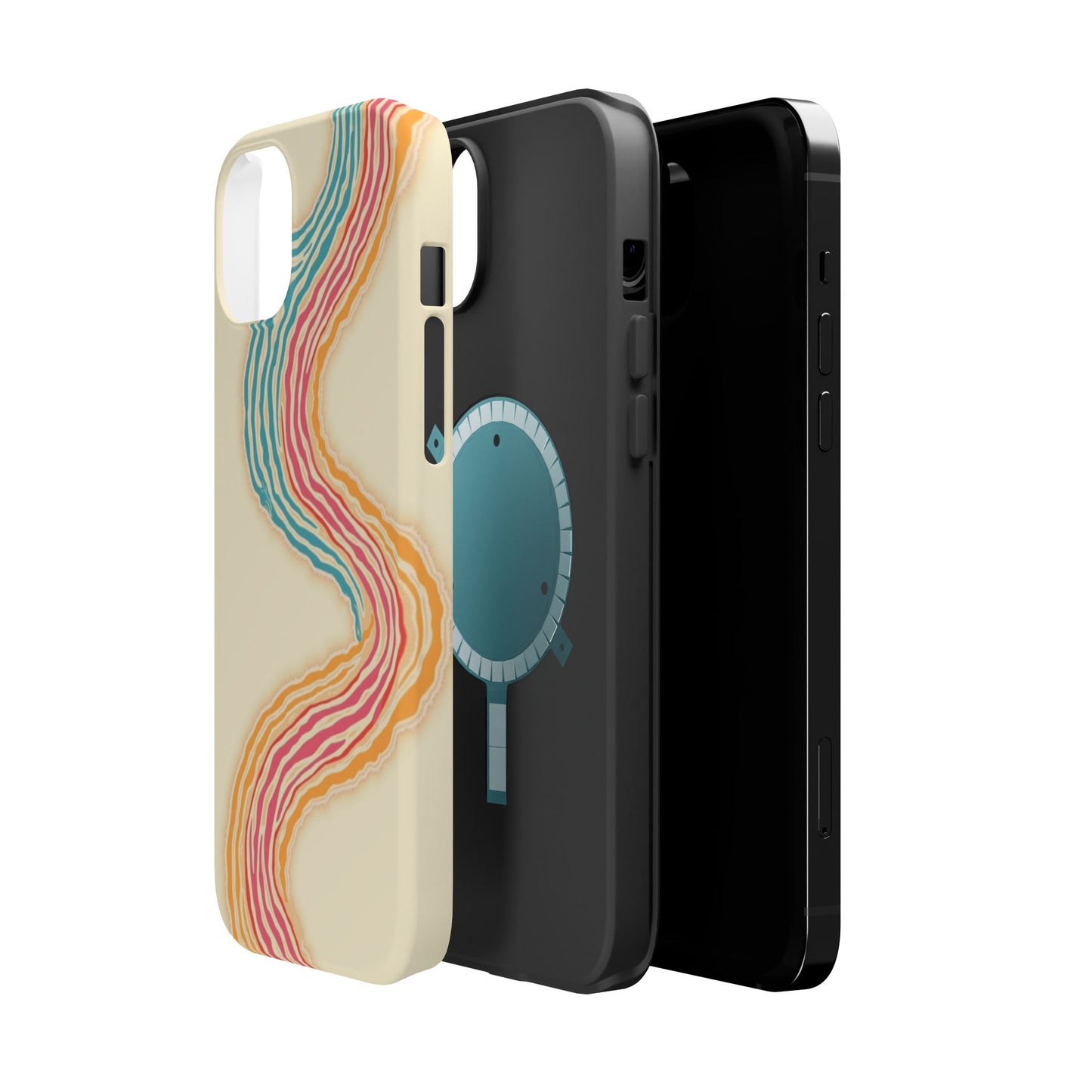 Abstract Flow Phone Case - Pastel Streamline Design