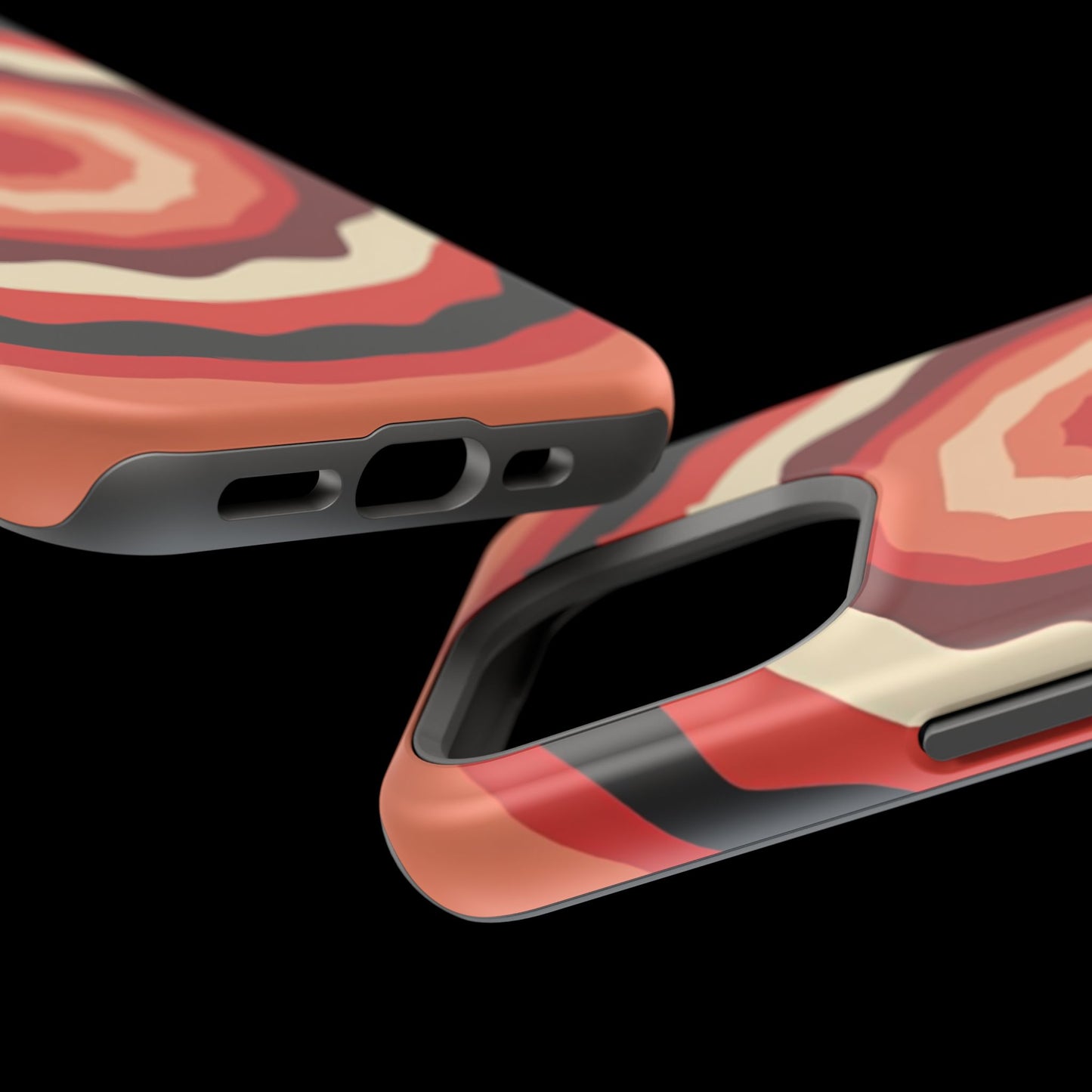 Retro Sunset iPhone Case - 70s Inspired Floral Design, Aesthetic Gift Idea