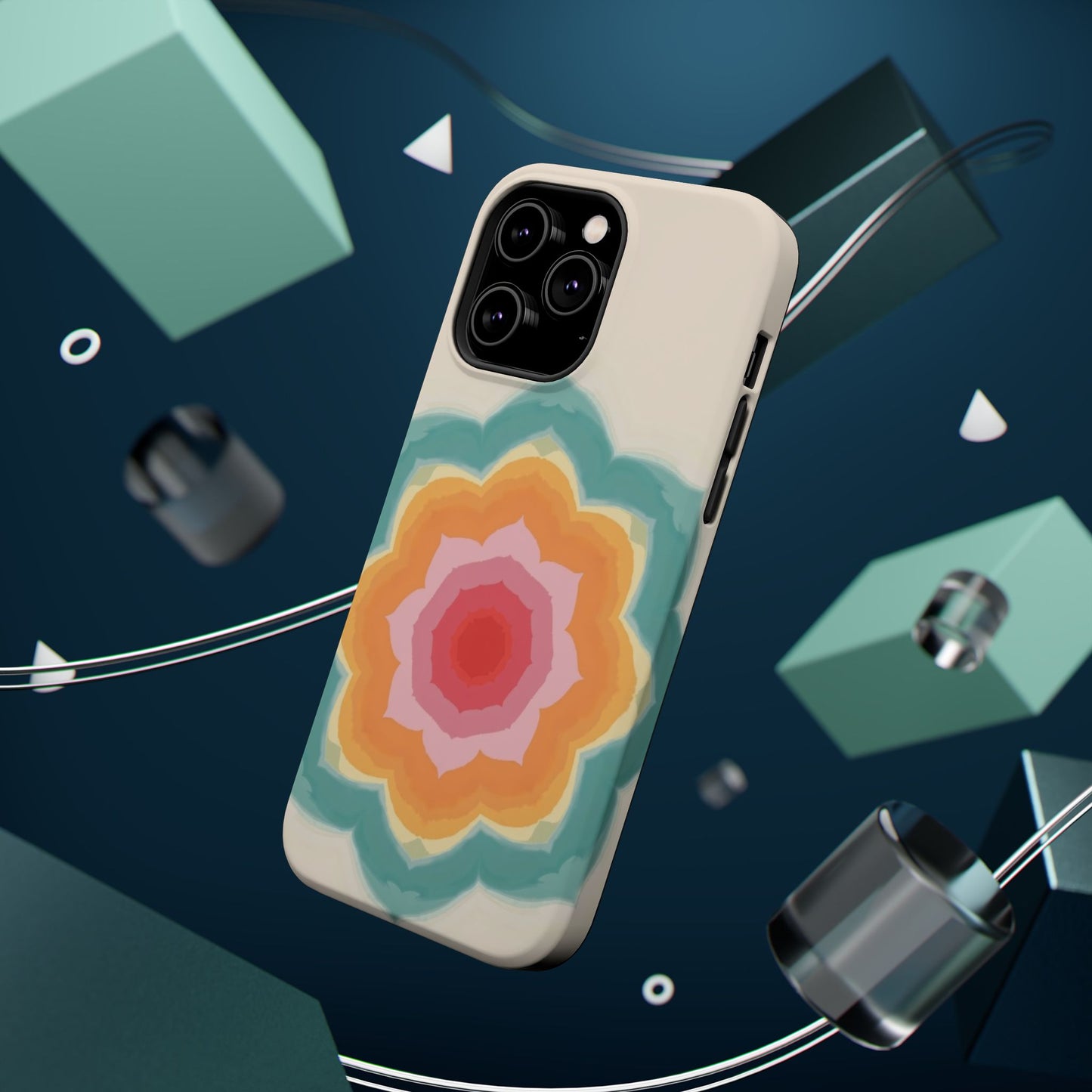 Floral Bloom iPhone Case - Retro Flower Power Design, Aesthetic Gift Idea