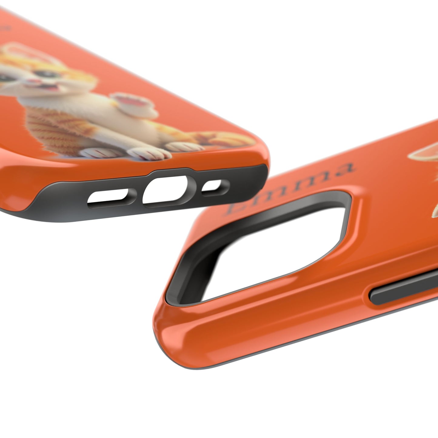Personalized Orange Tabby Cat Phone Case - Custom Name Gift for Cat Lovers | Kawaii Kitten Cases for Girls & Women