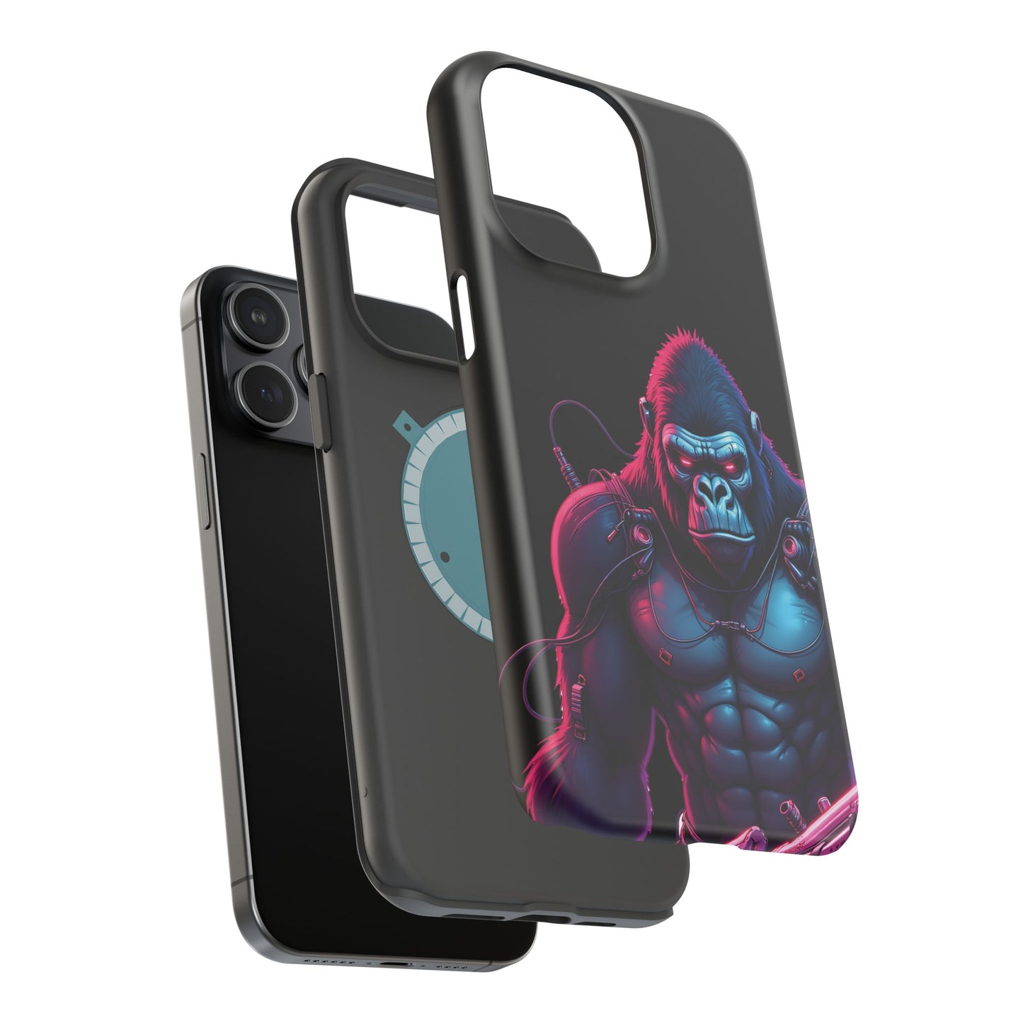 Cyber Primal Phone Case – Neon Power, Gorilla Strength