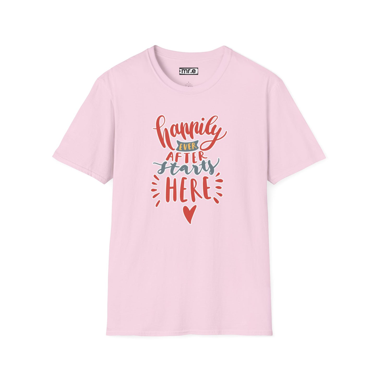 "Happily Ever After Starts Here" Inspirational & Wholesome T-Shirt – Cute Motivational Graphic Tee for Dreamers, Romantics & New Beginnings