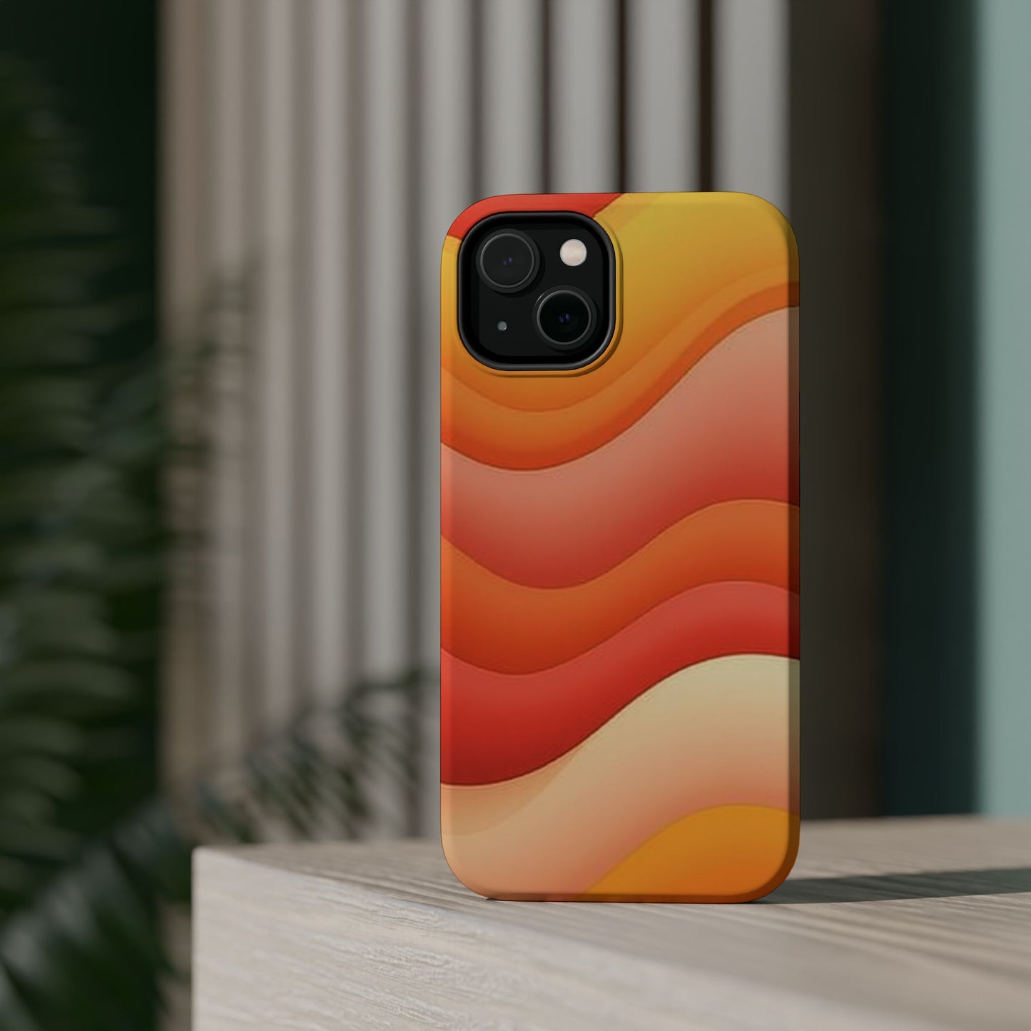 Sunset Waves Phone Case - Aesthetic Orange & Yellow Gift | Retro Summer Vibes Cases